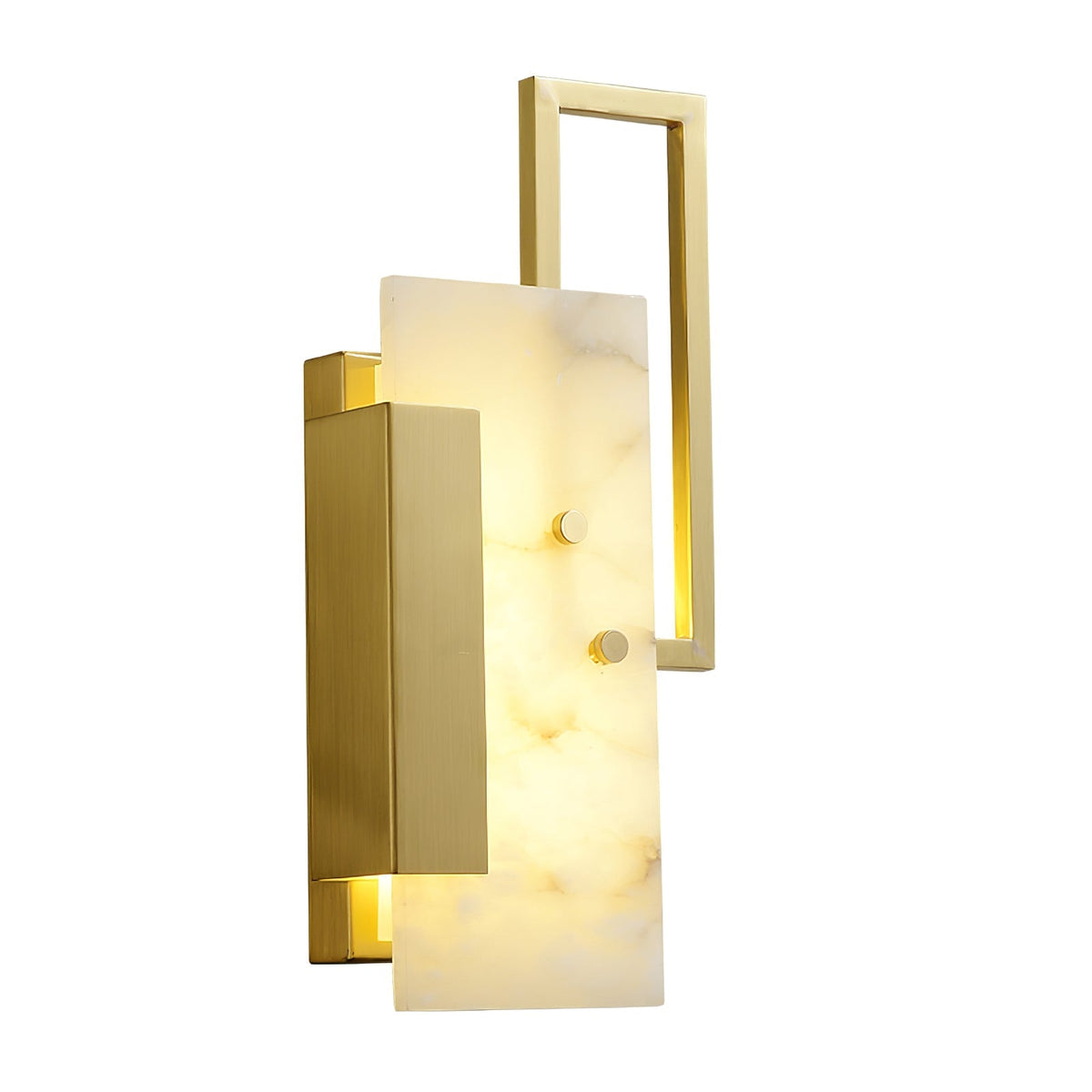 Albinelle albasten wandlamp met goudkleurig frame