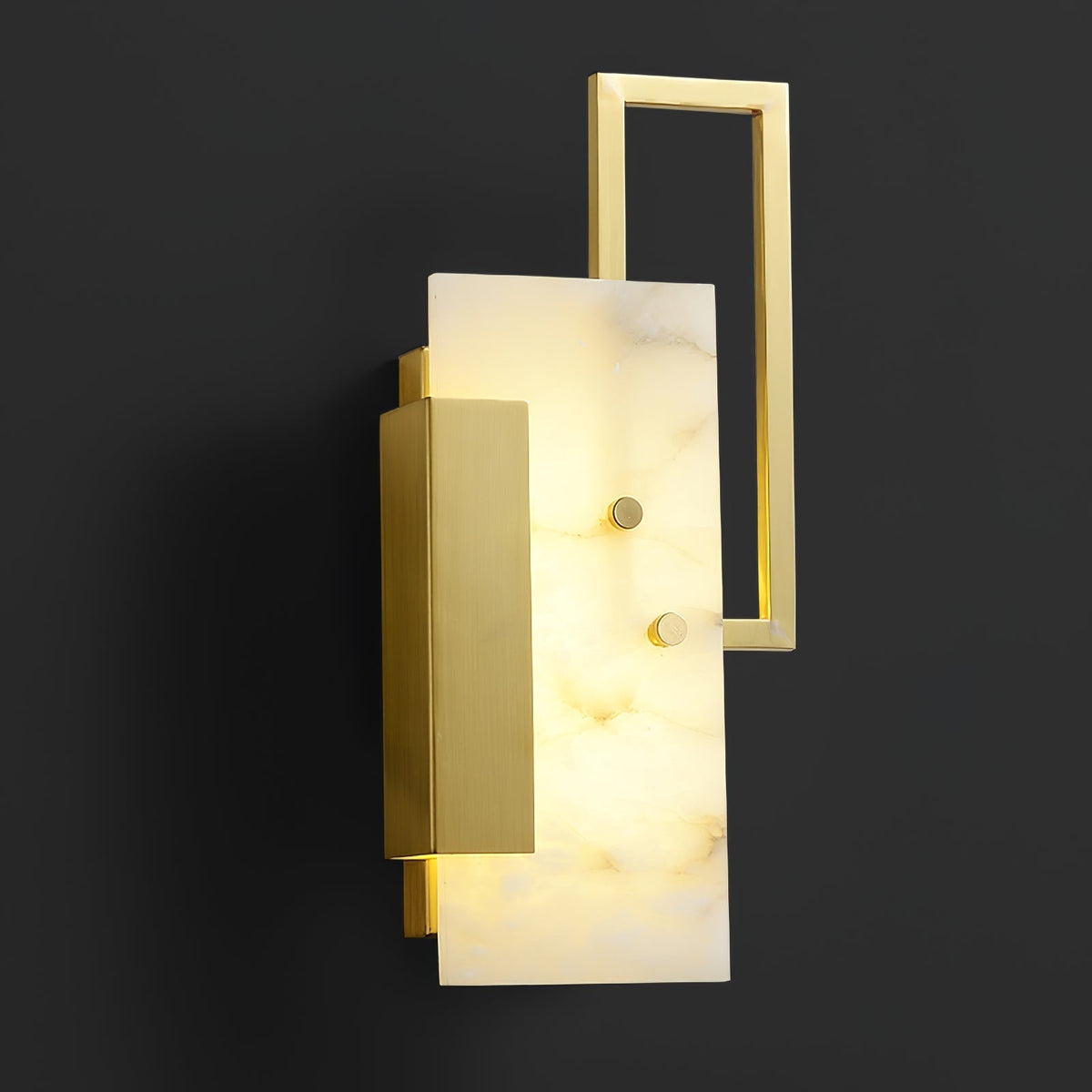 Albinelle albasten wandlamp met goudkleurig frame