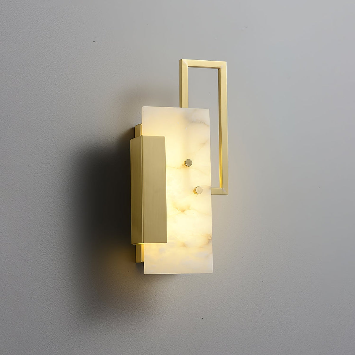 Albinelle albasten wandlamp met goudkleurig frame