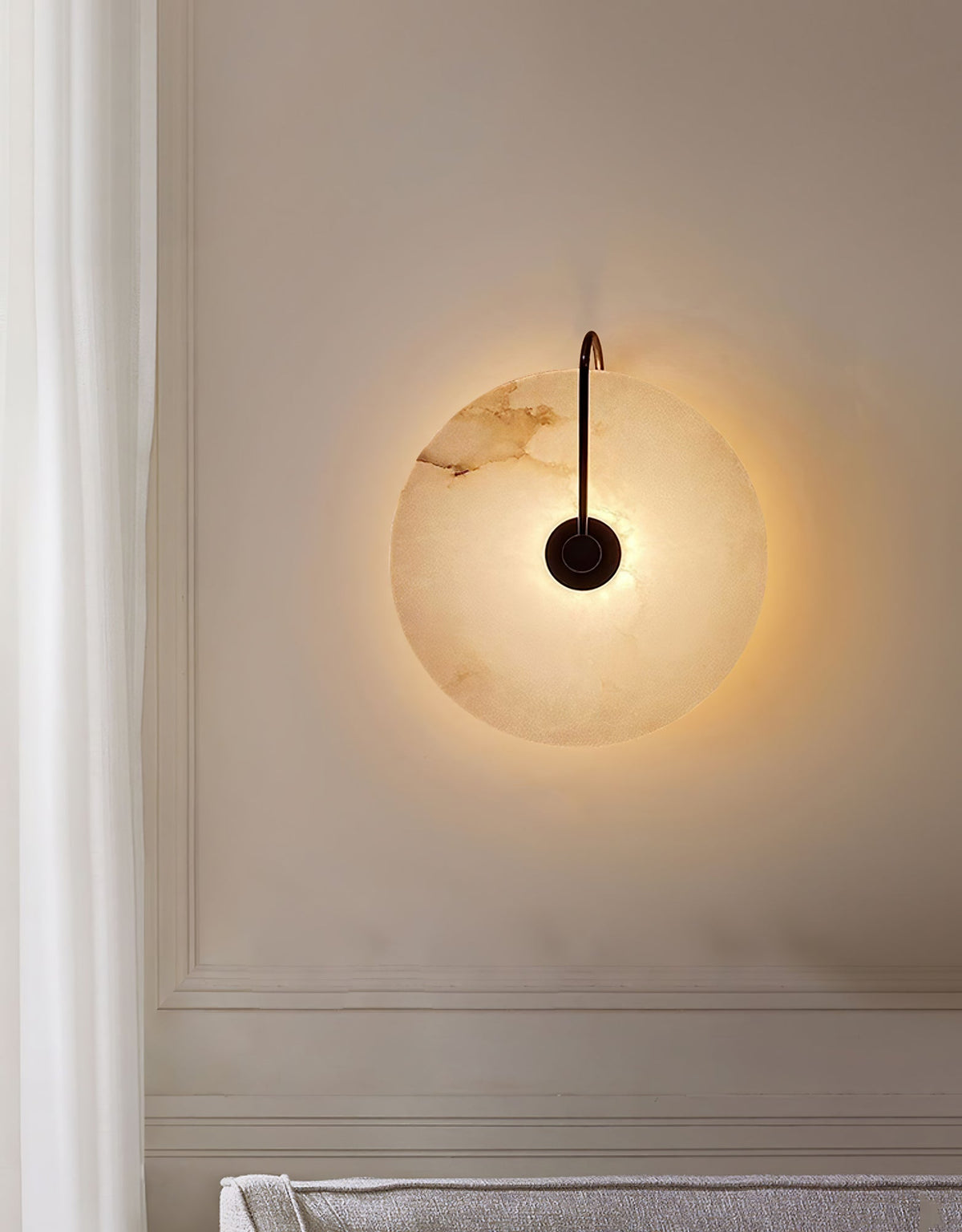 Albeenne albast bollen wandlamp
