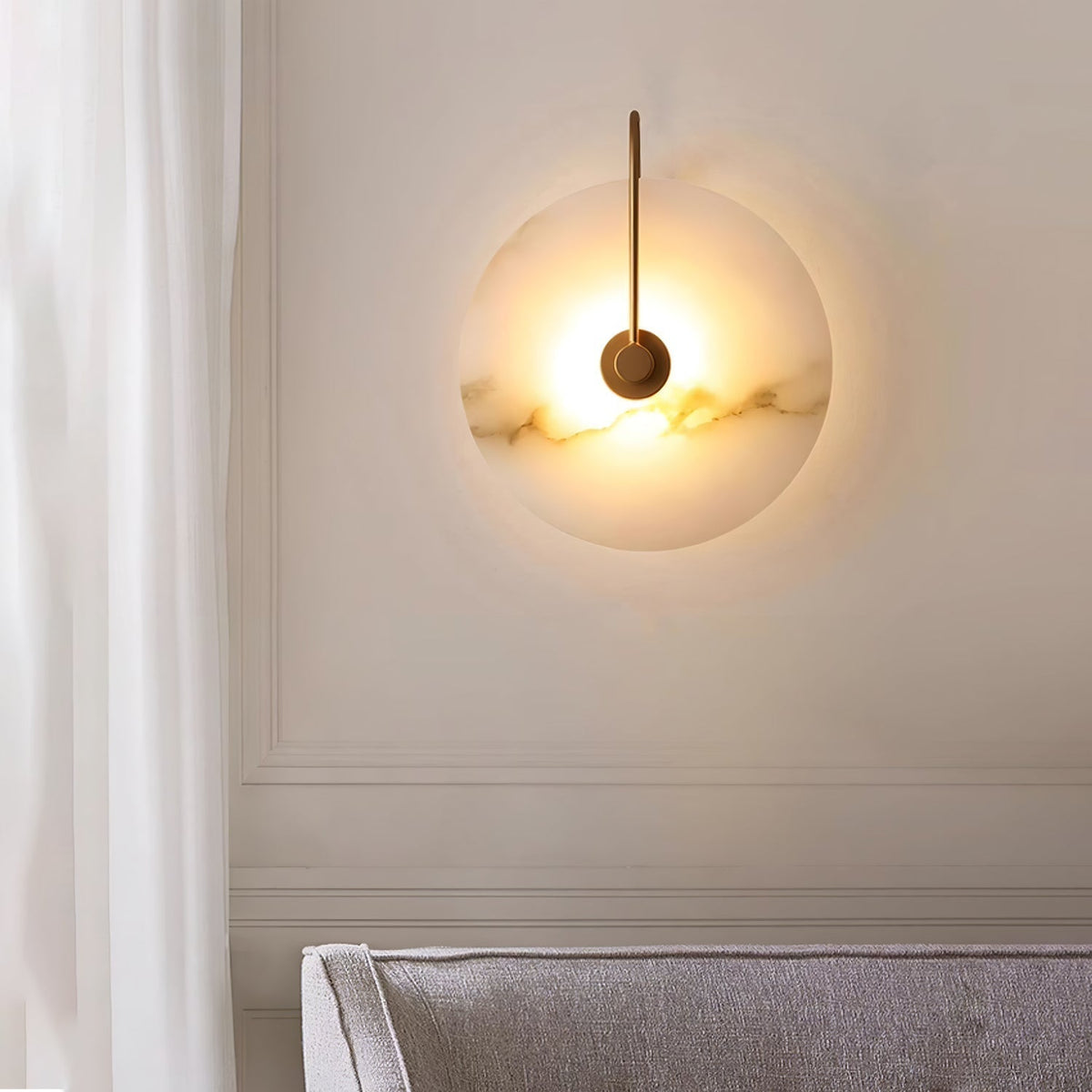 Albeenne albast bollen wandlamp