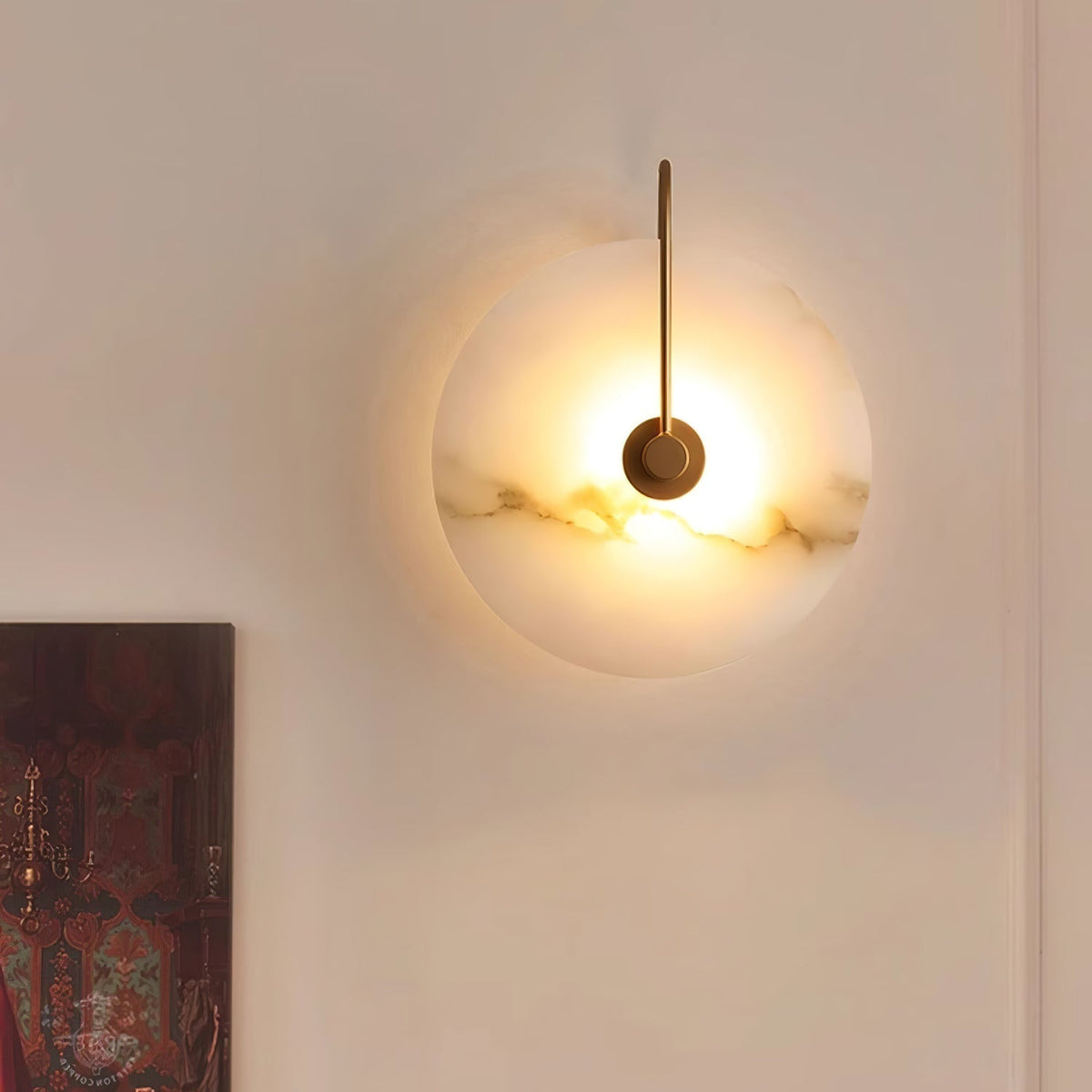 Albeenne albast bollen wandlamp