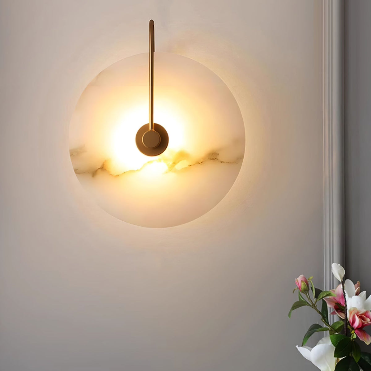 Albeenne albast bollen wandlamp