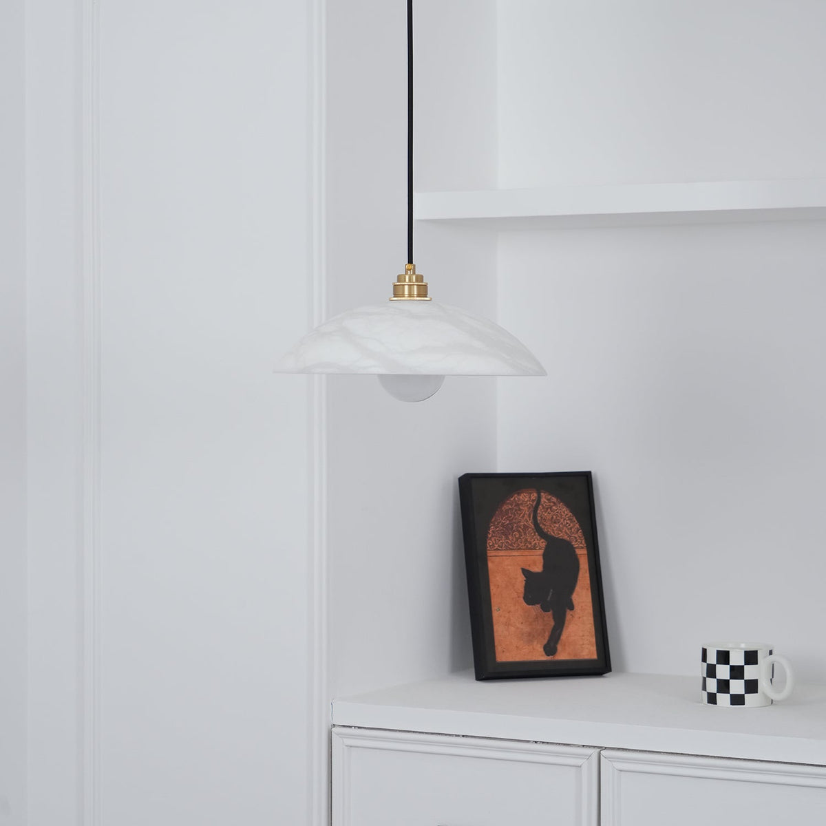 Warenol Minimalistische hanglamp van albast