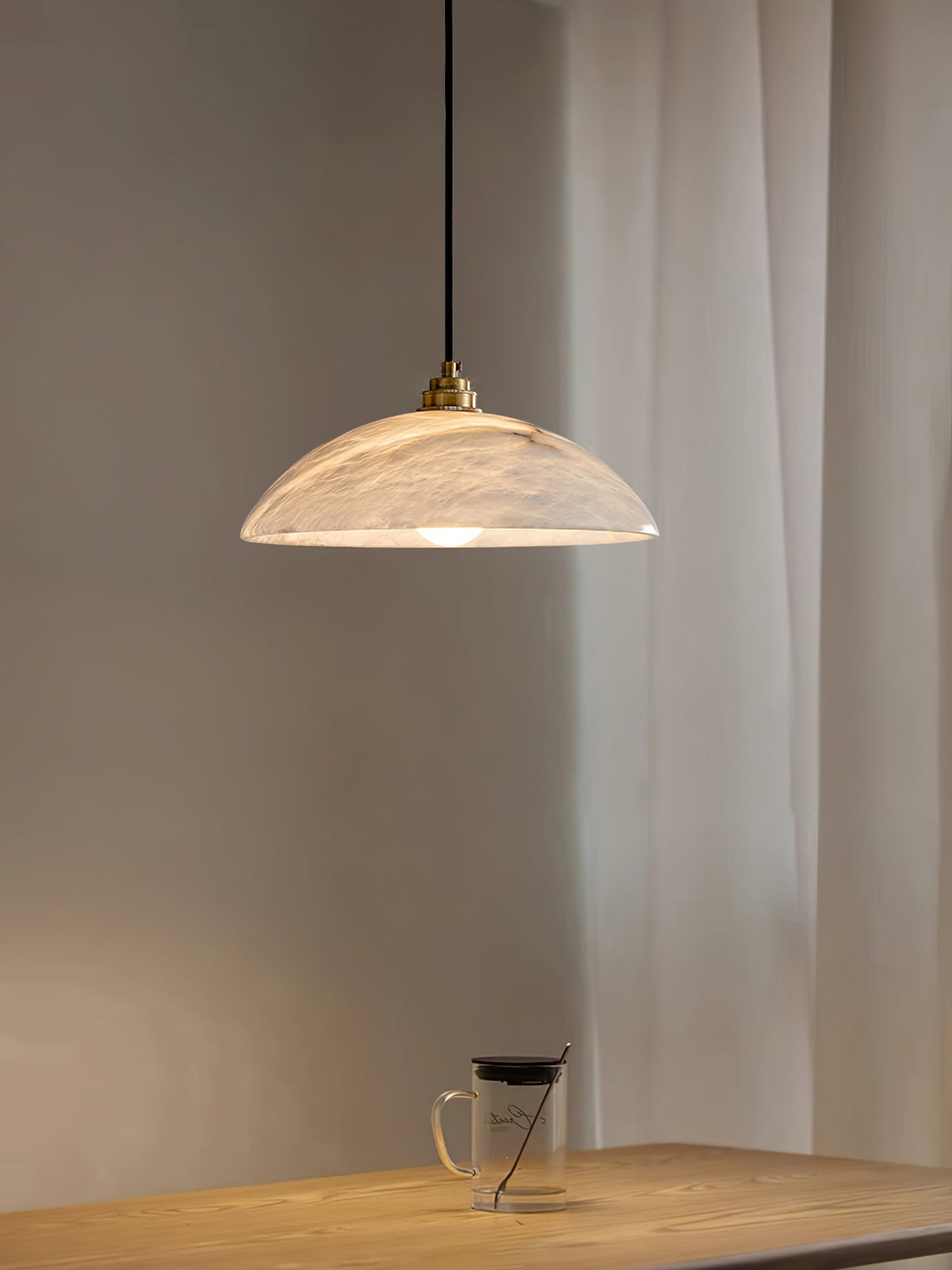 Warenol Minimalistische hanglamp van albast