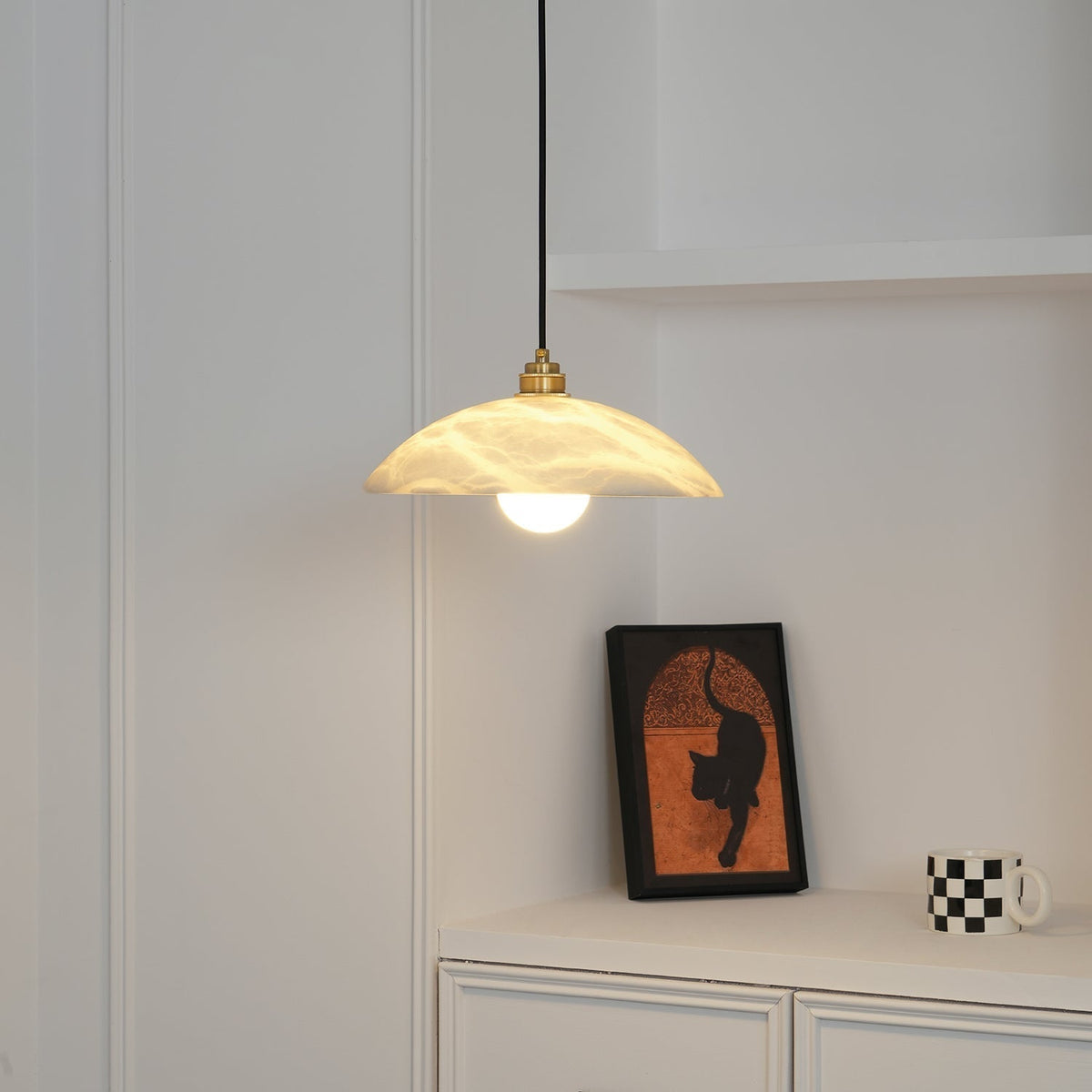 Ljomuvyd Individual Creativity koepelvormige albasten hanglamp
