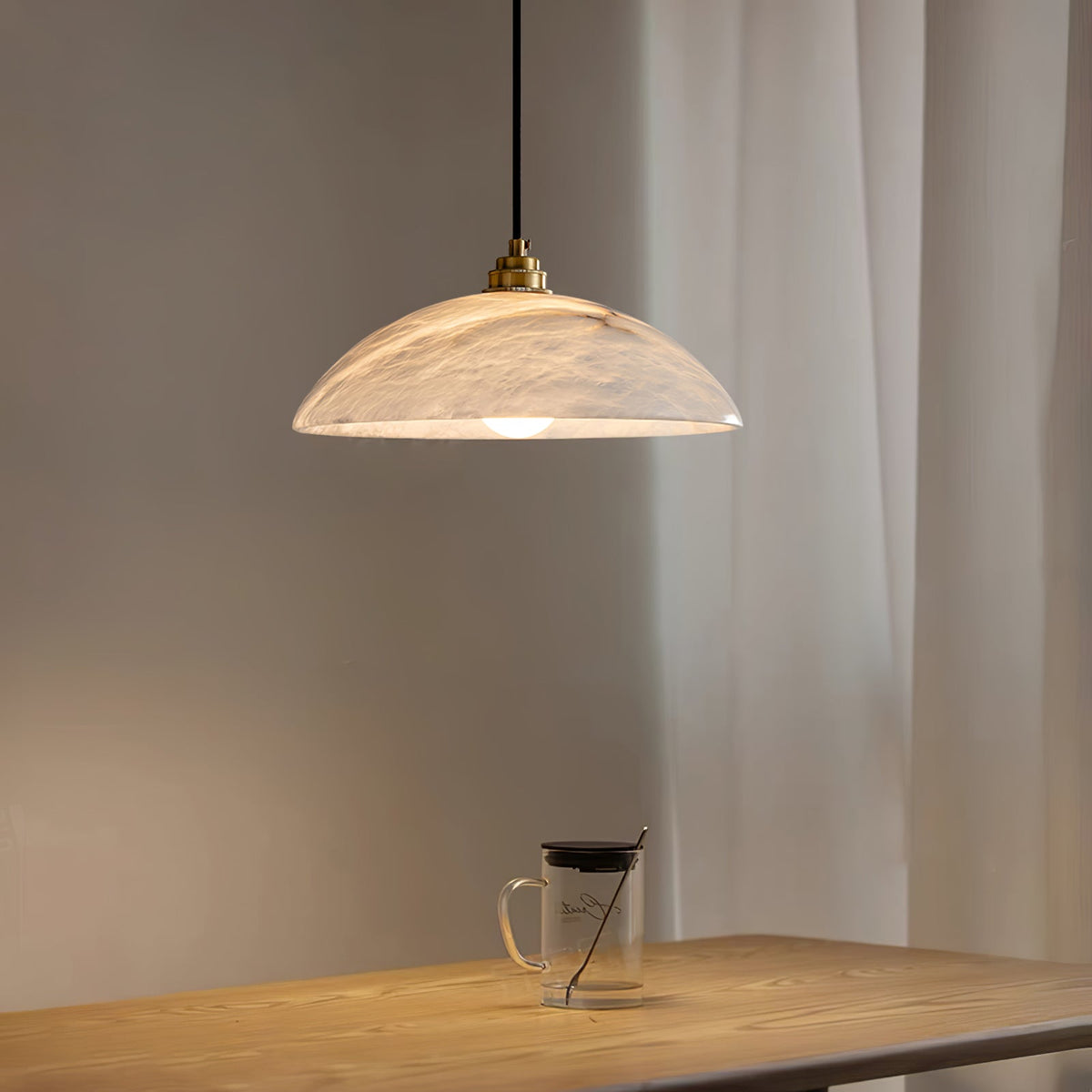 Warenol Minimalistische hanglamp van albast