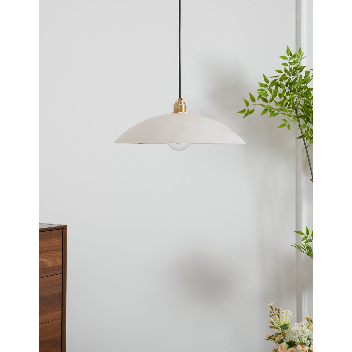 Warenol Minimalistische hanglamp van albast