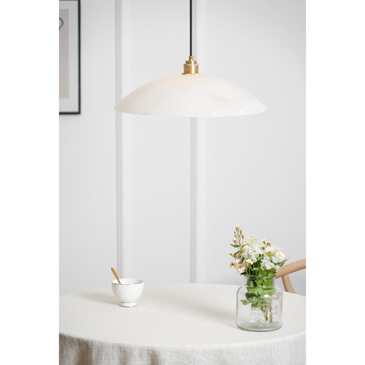 Warenol Minimalistische hanglamp van albast