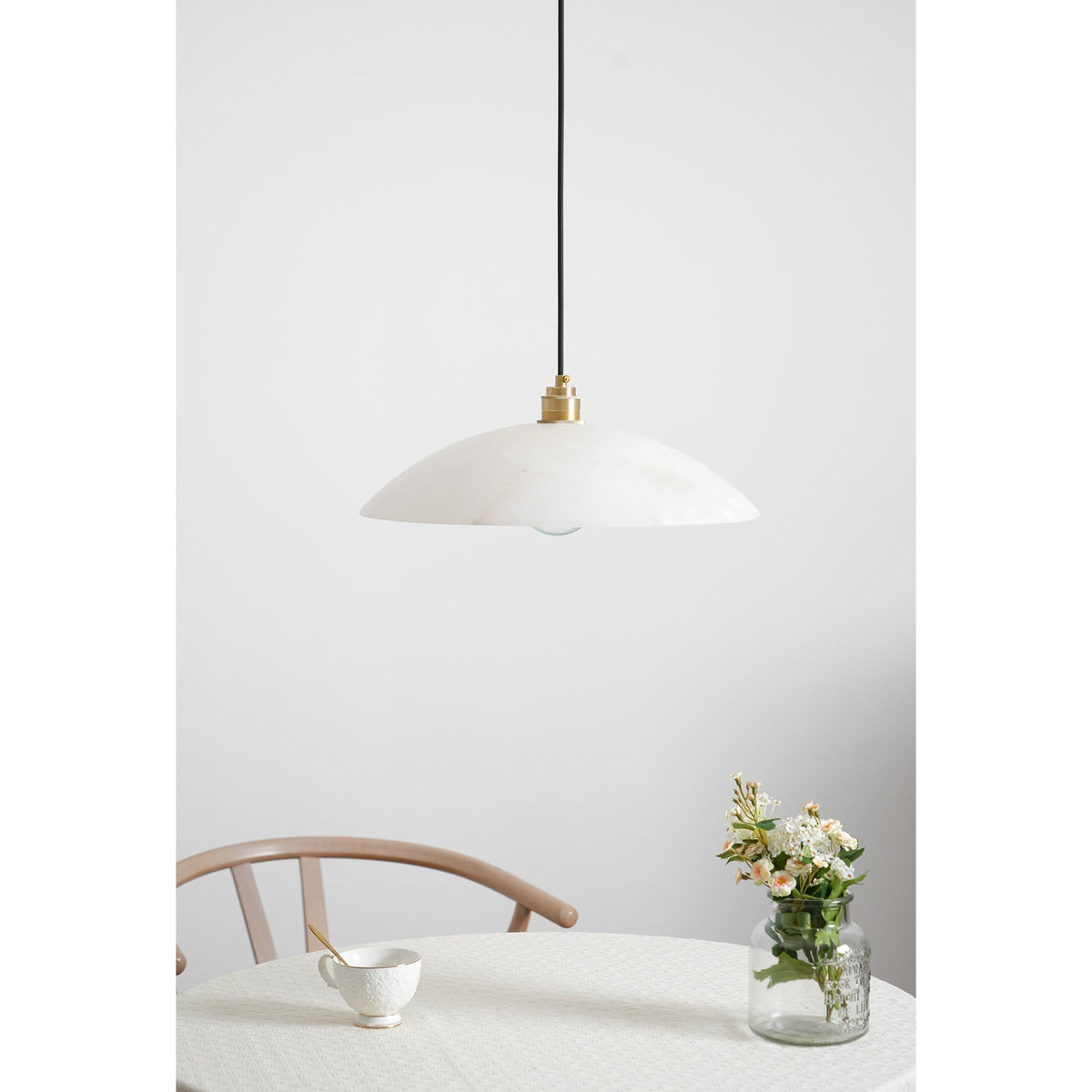 Warenol Minimalistische hanglamp van albast