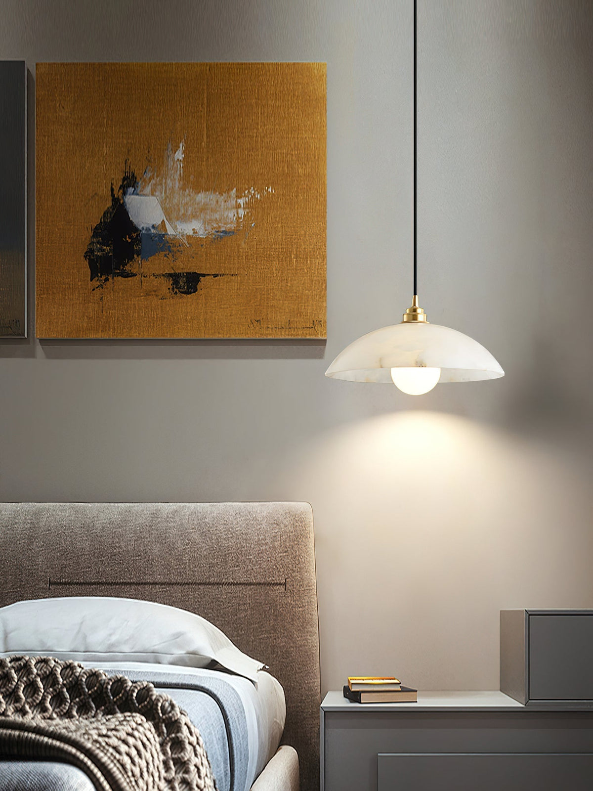 Ljomuvyd Individual Creativity koepelvormige albasten hanglamp
