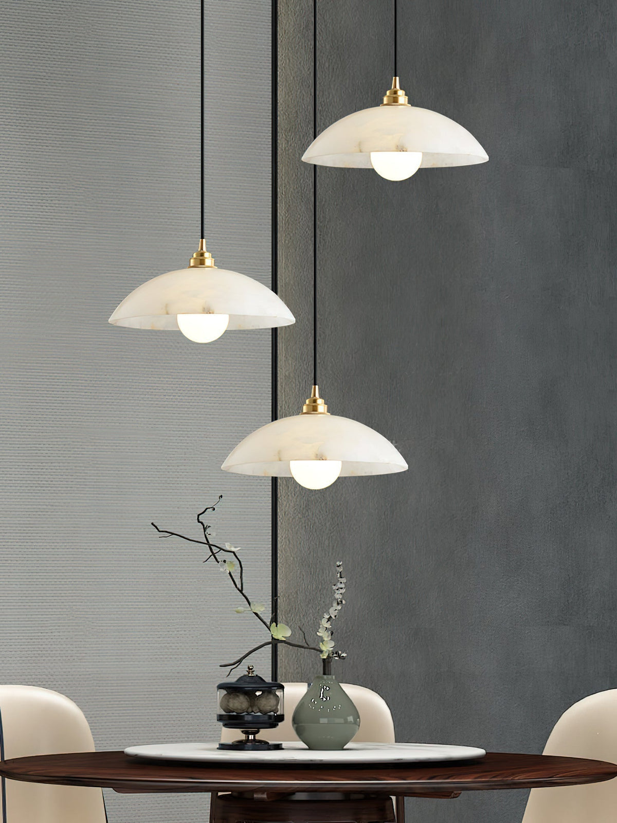 Ljomuvyd Individual Creativity koepelvormige albasten hanglamp