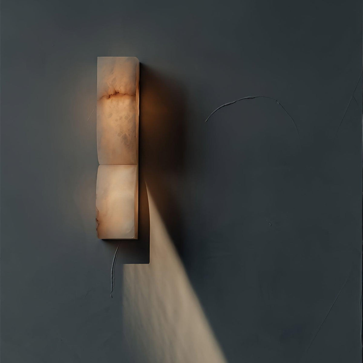 Lena Albast rechthoekige wandlamp met stekker