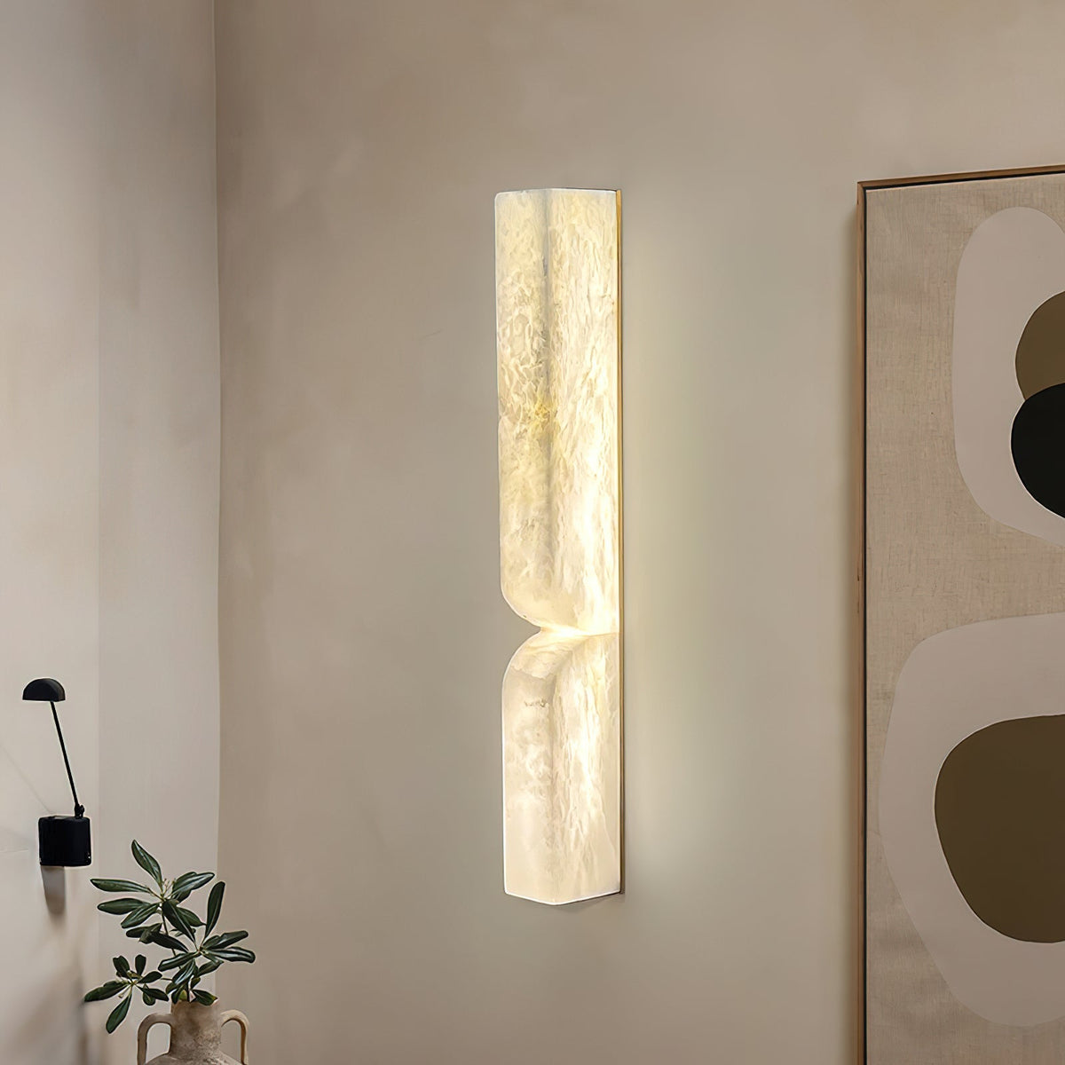 Niveelle Albast Rechthoekige wandlamp