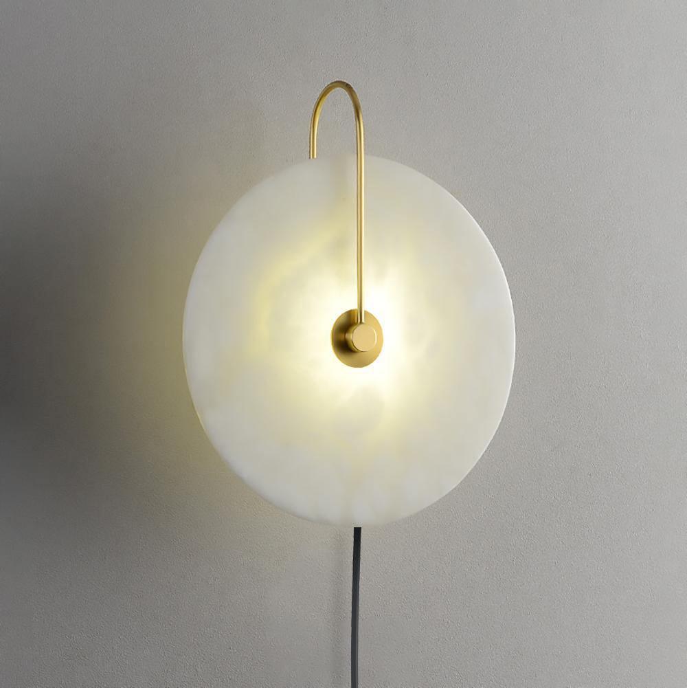 Albeaine Albast bollen wandlamp met Stekker