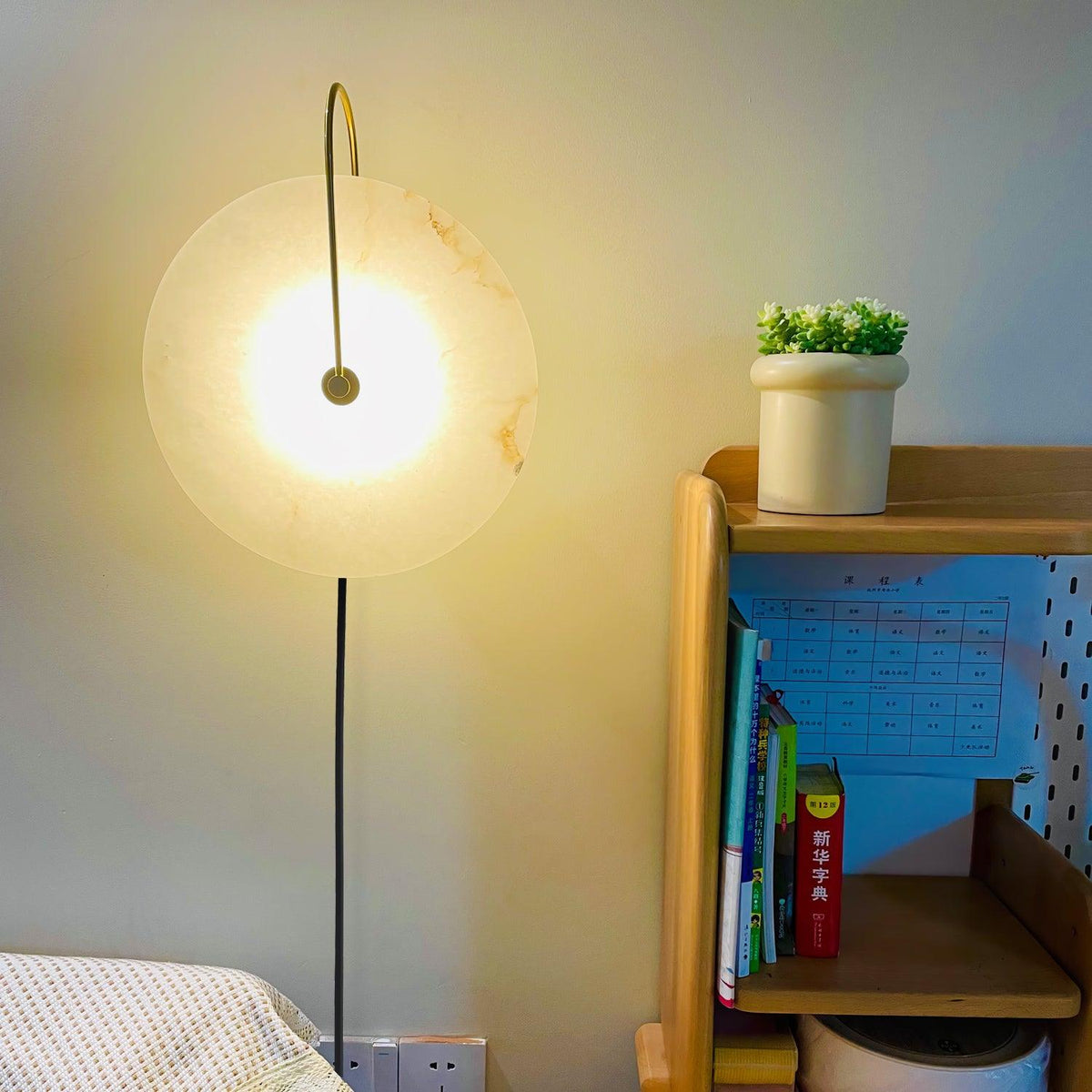 Albeaine Albast bollen wandlamp met Stekker