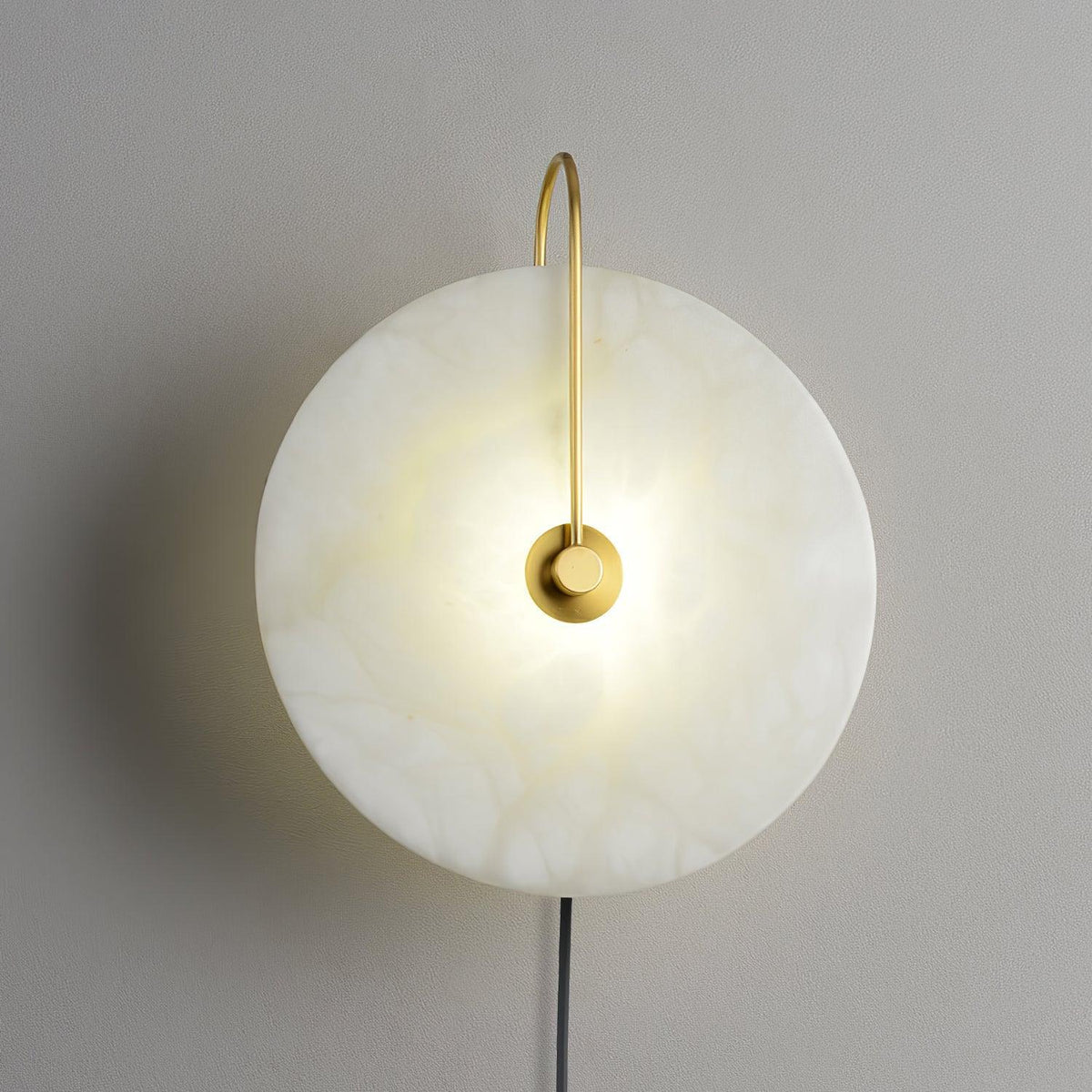 Albeaine Albast bollen wandlamp met Stekker