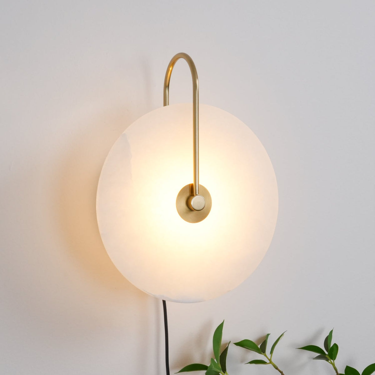 Albeaine Albast bollen wandlamp met Stekker