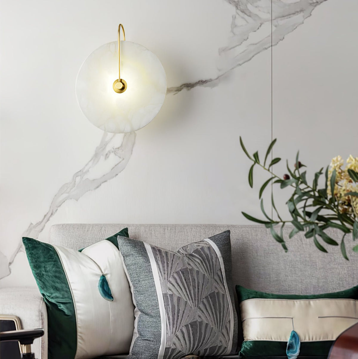 Albeenne albast bollen wandlamp