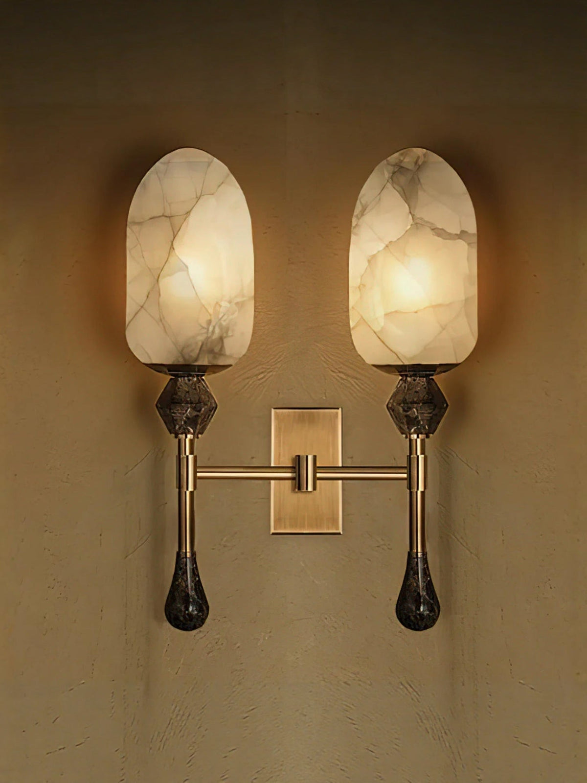 Mila Vintage Albast Dubbele wandlamp