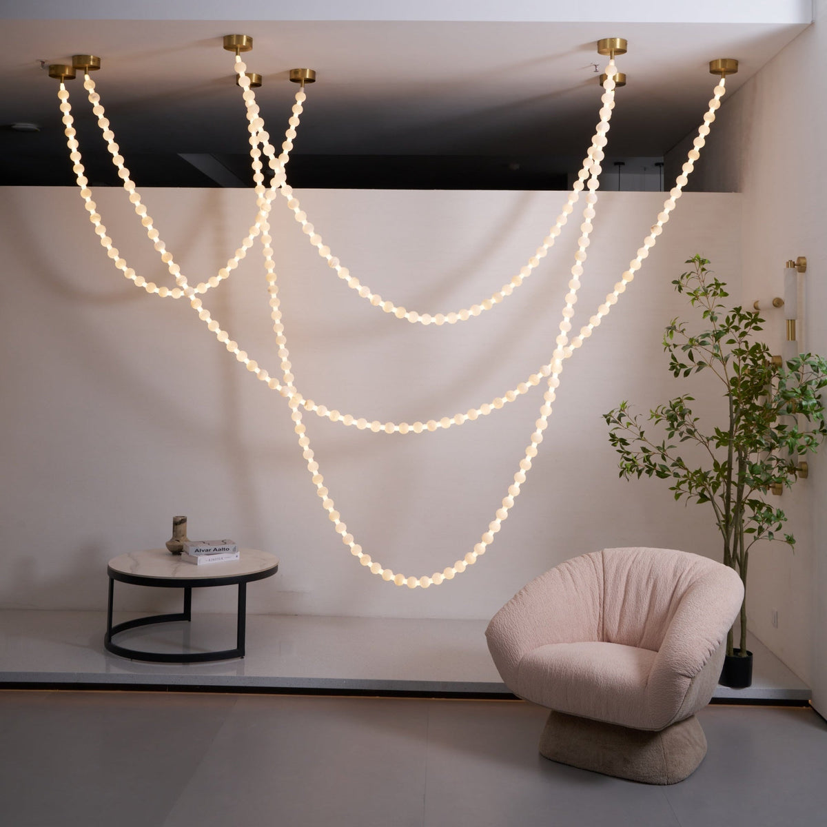 Grempt albast Pearl Necklace Kroonluchter