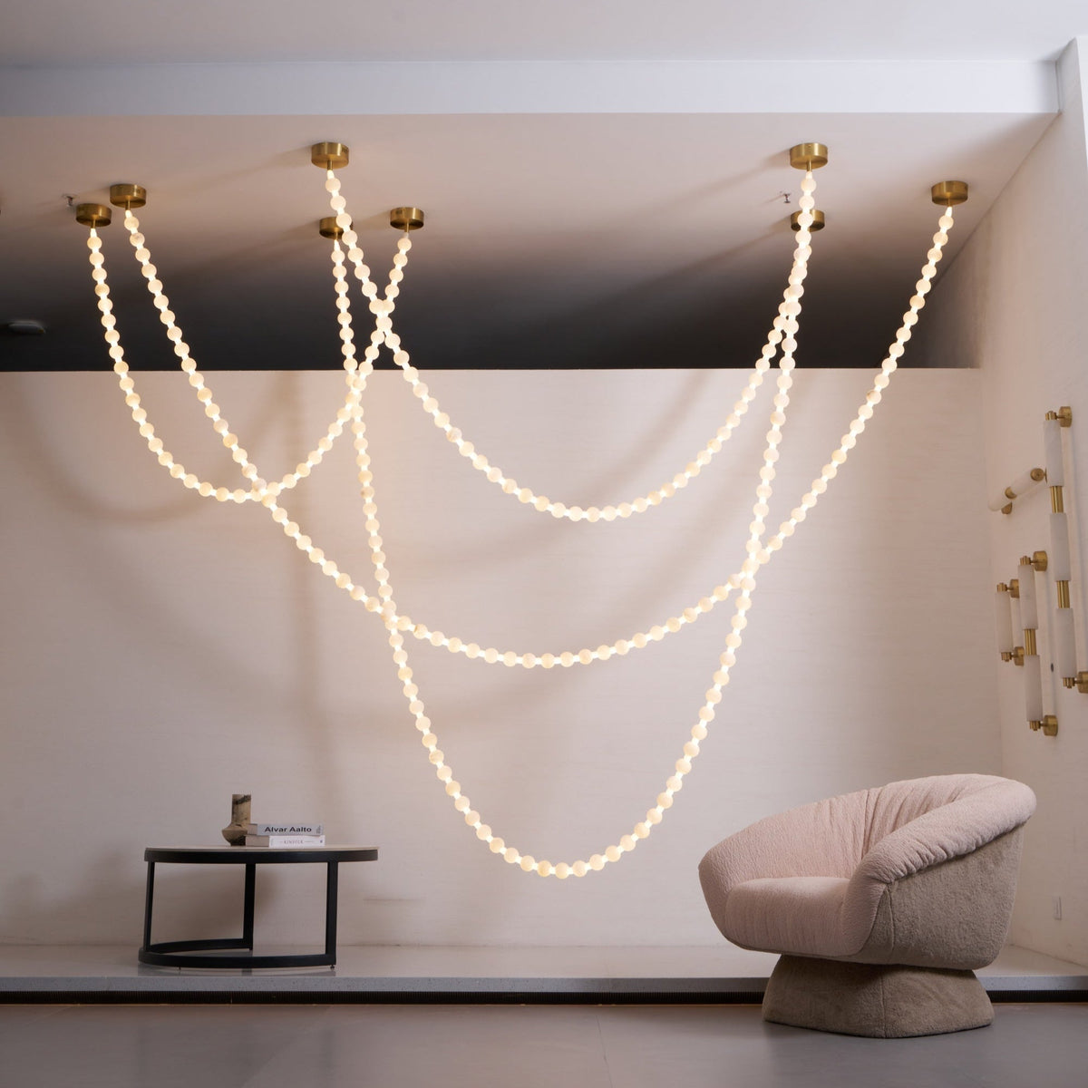 Grempt albast Pearl Necklace Kroonluchter