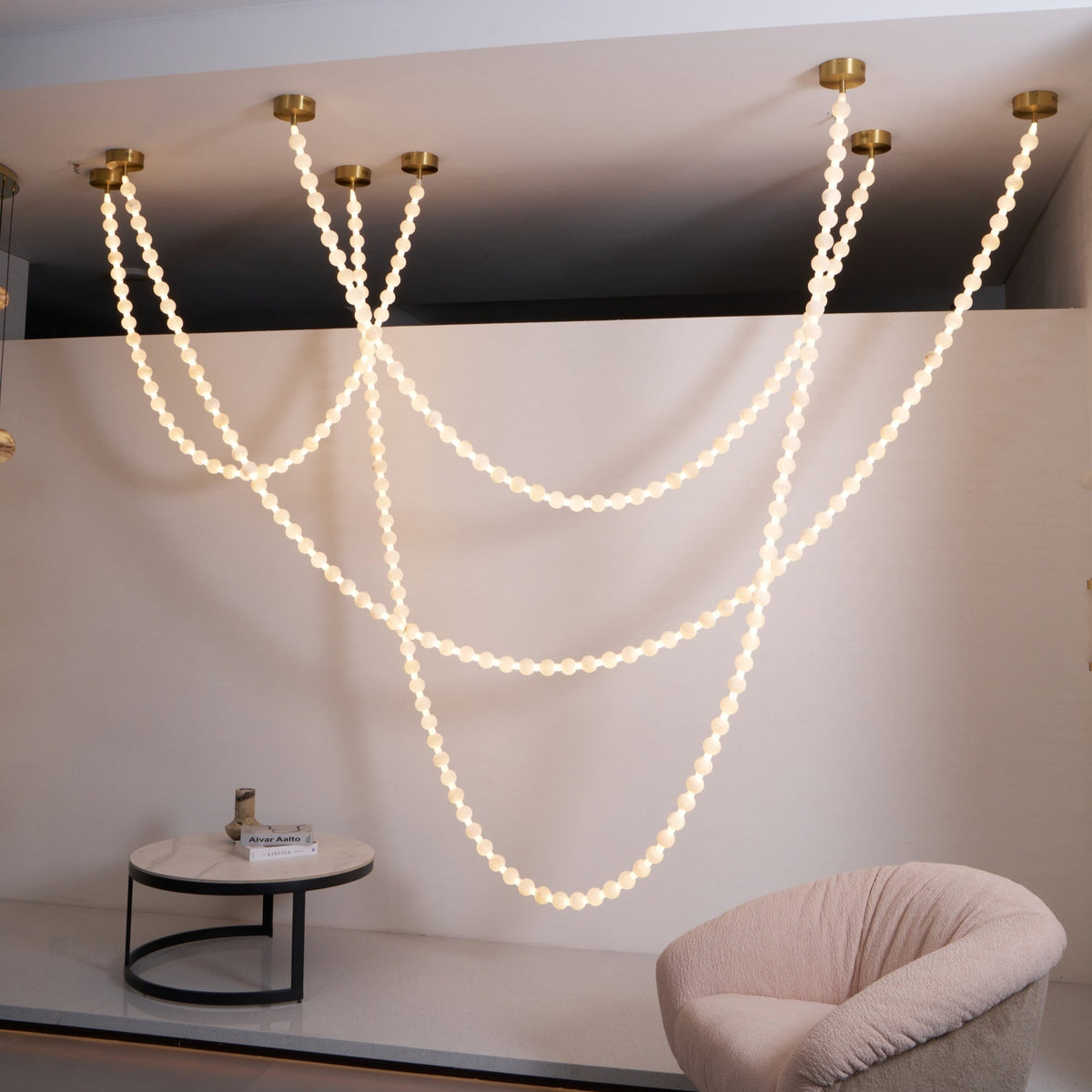Grempt albast Pearl Necklace Kroonluchter