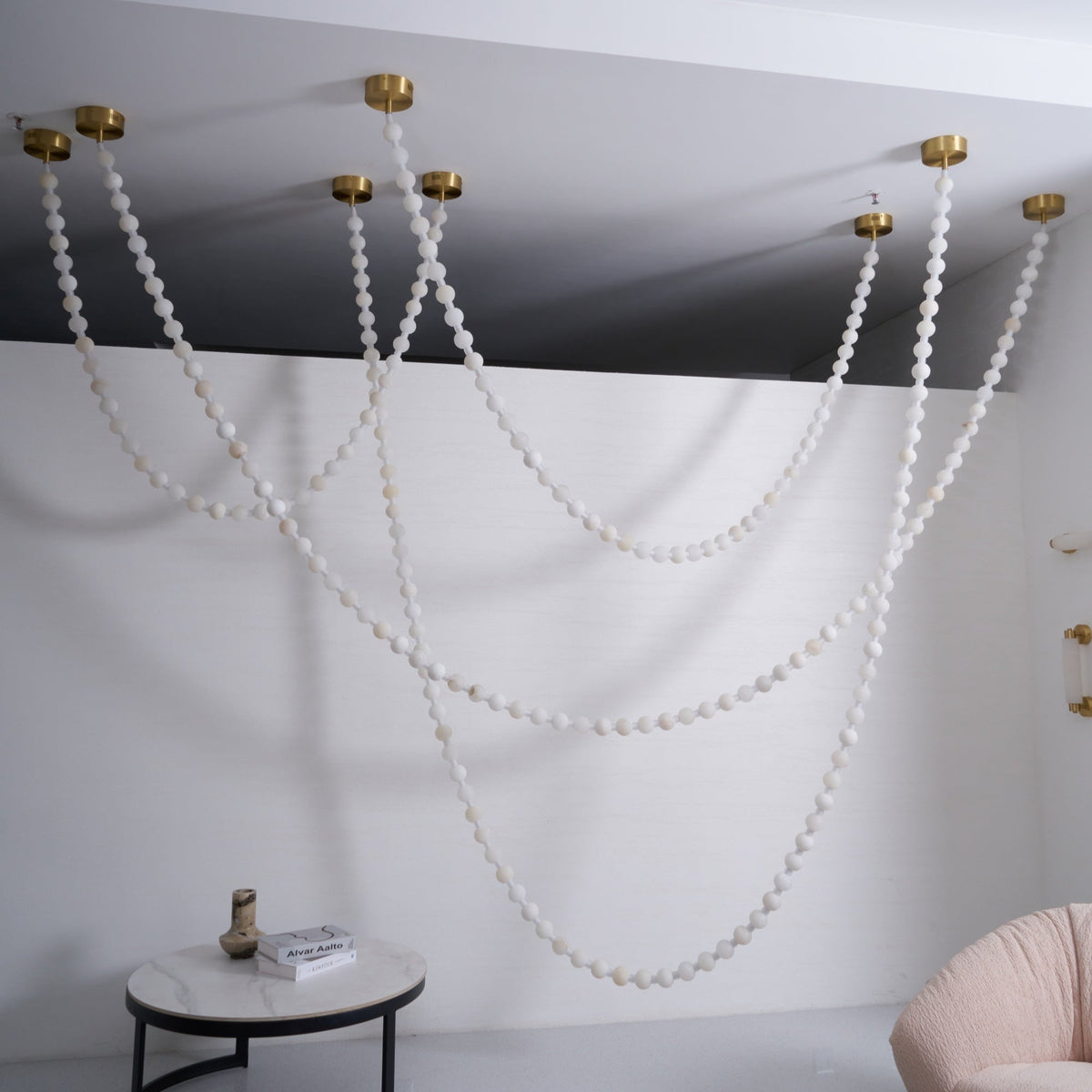 Grempt albast Pearl Necklace Kroonluchter
