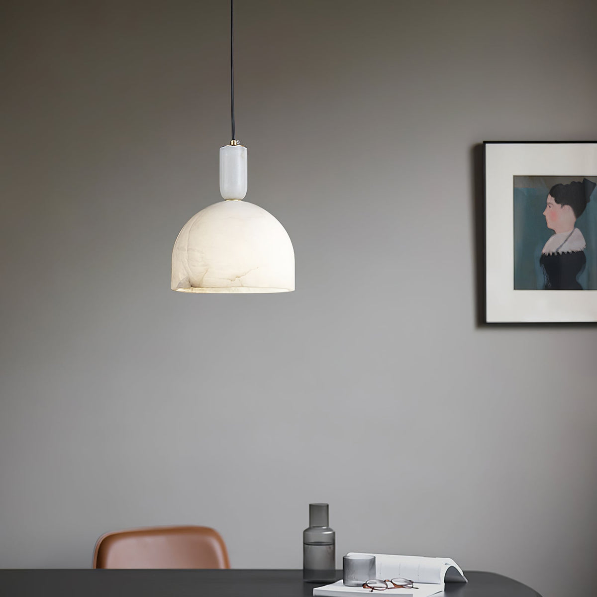 Leda minimalistische hanglamp in albast