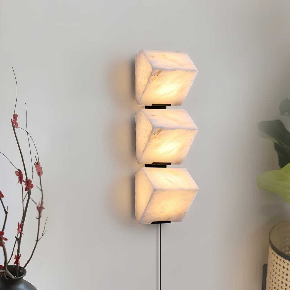 Niviella albasten wandlamp met stekker voor de trap