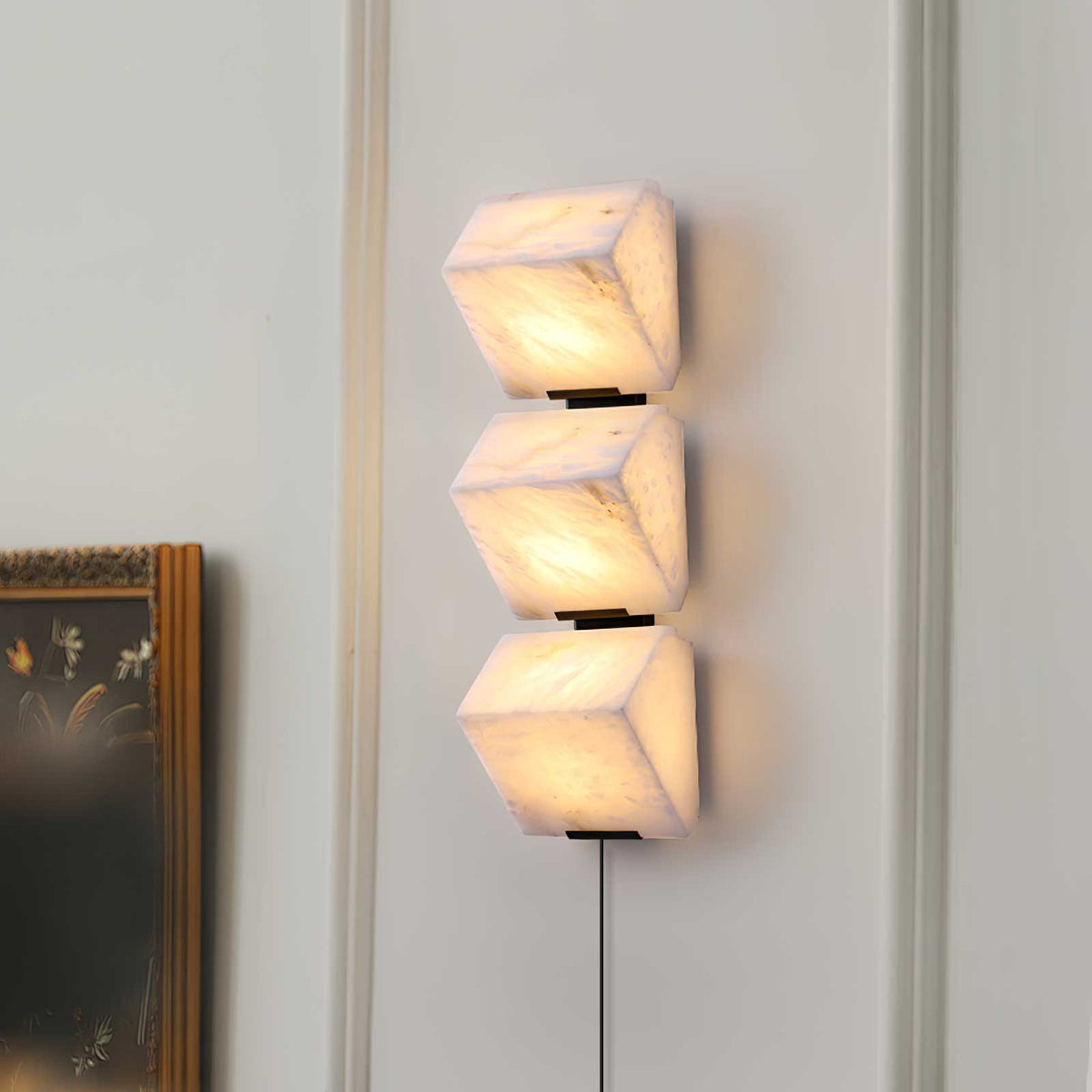 Niviella albasten wandlamp met stekker voor de trap