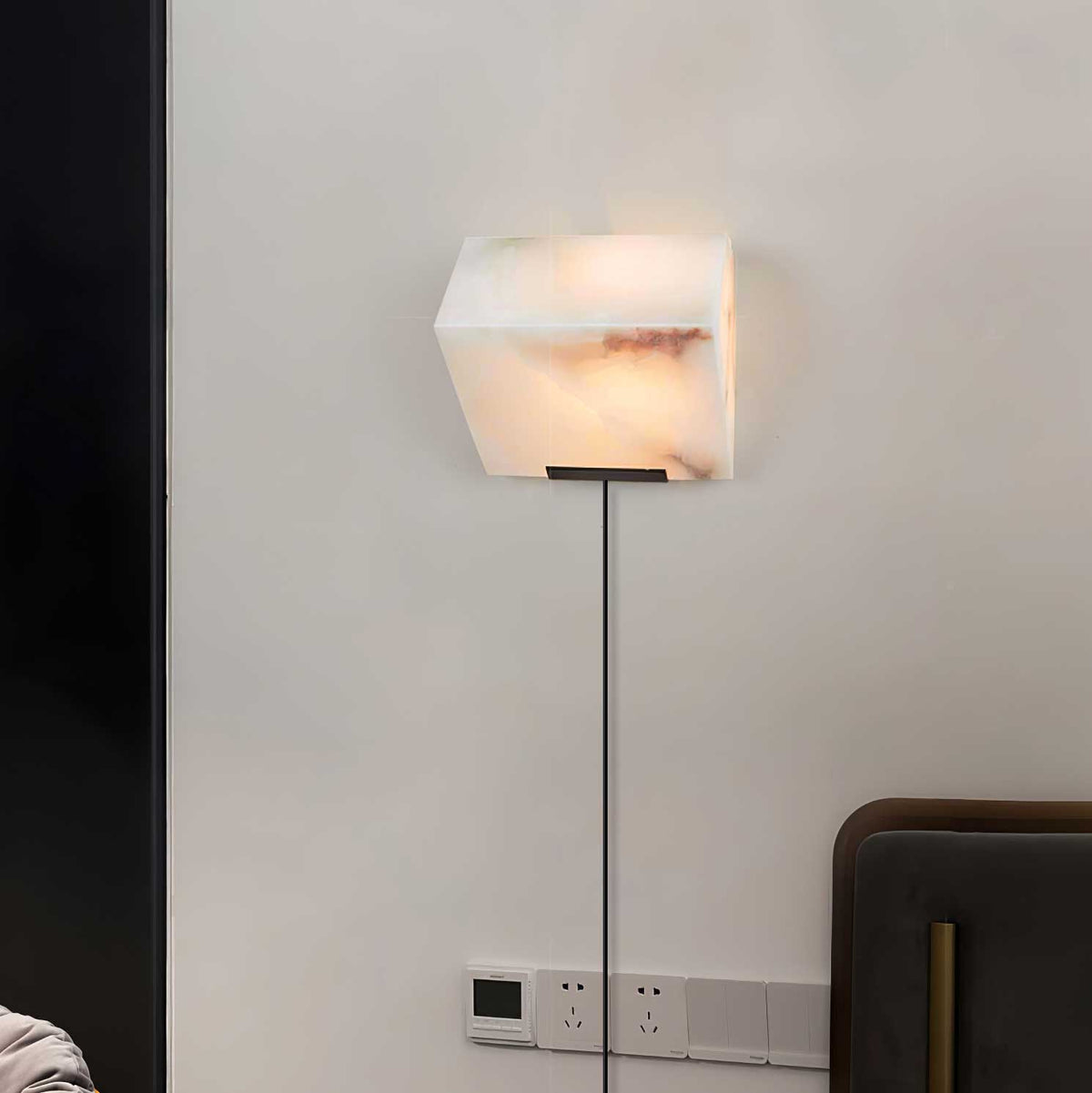 Niviella albasten wandlamp met stekker voor de trap