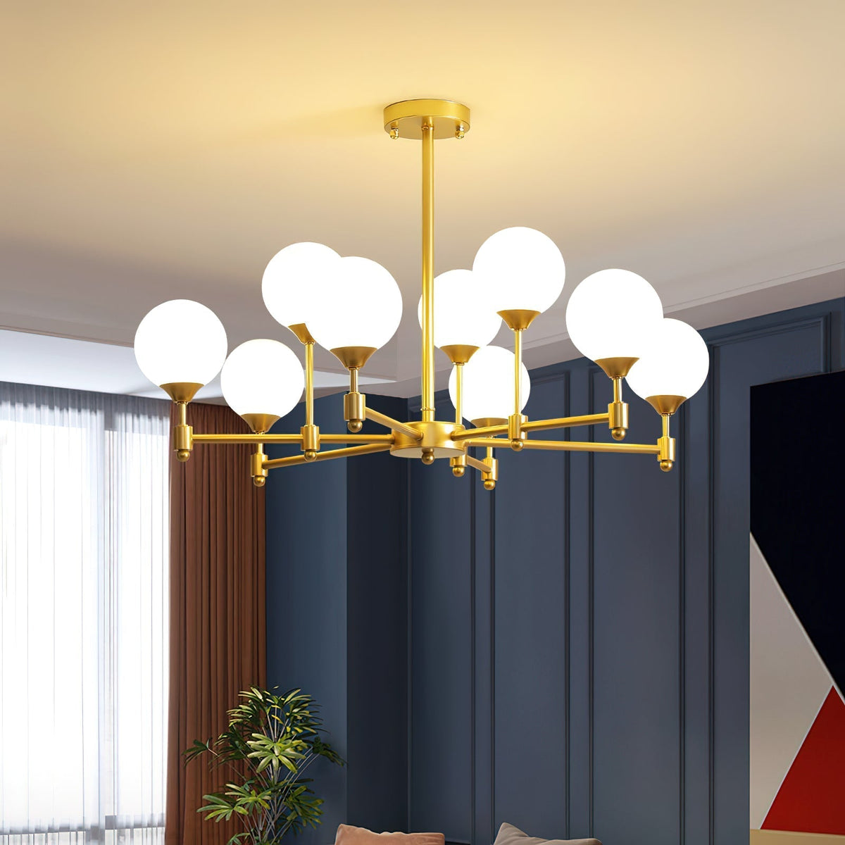 Vatnuvyi Minimalistische wereldbol-glas kroonluchter met bolvormige kap