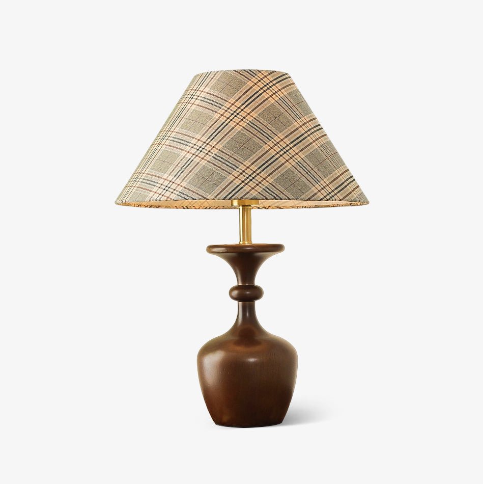 Alina Houten tafellamp met Beige Stof