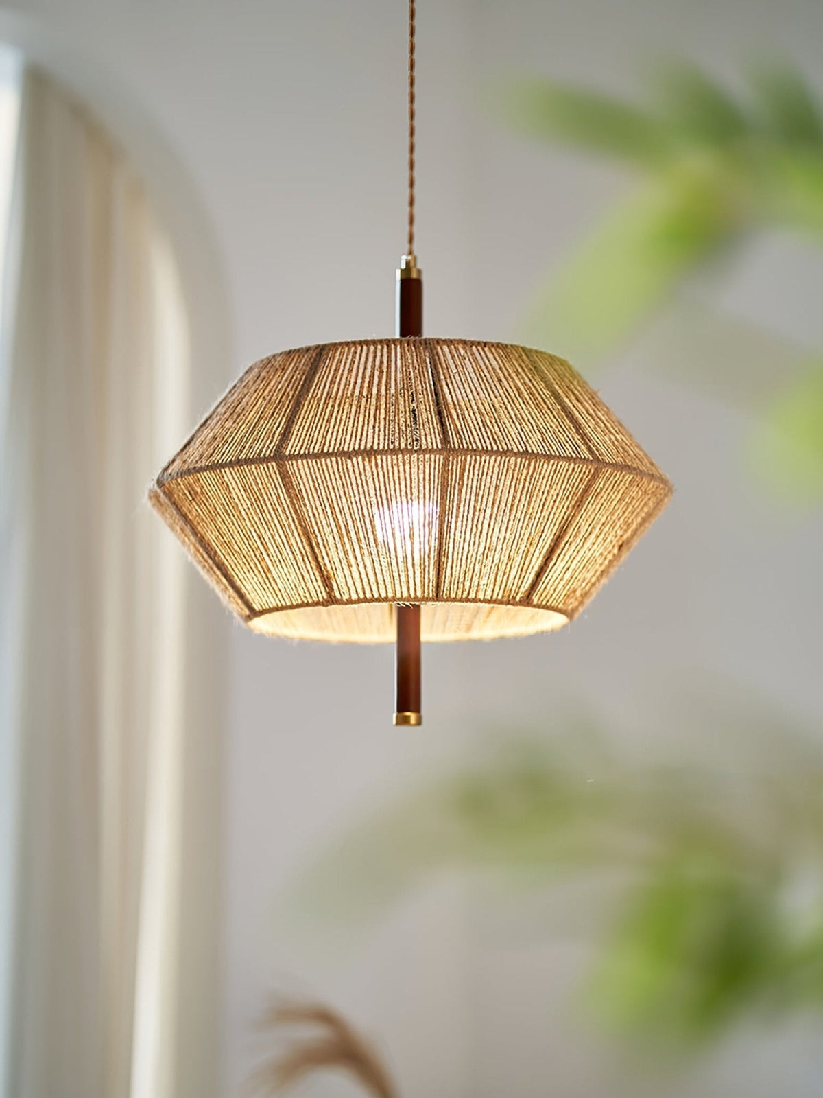 Vintage hanglamp van rotan