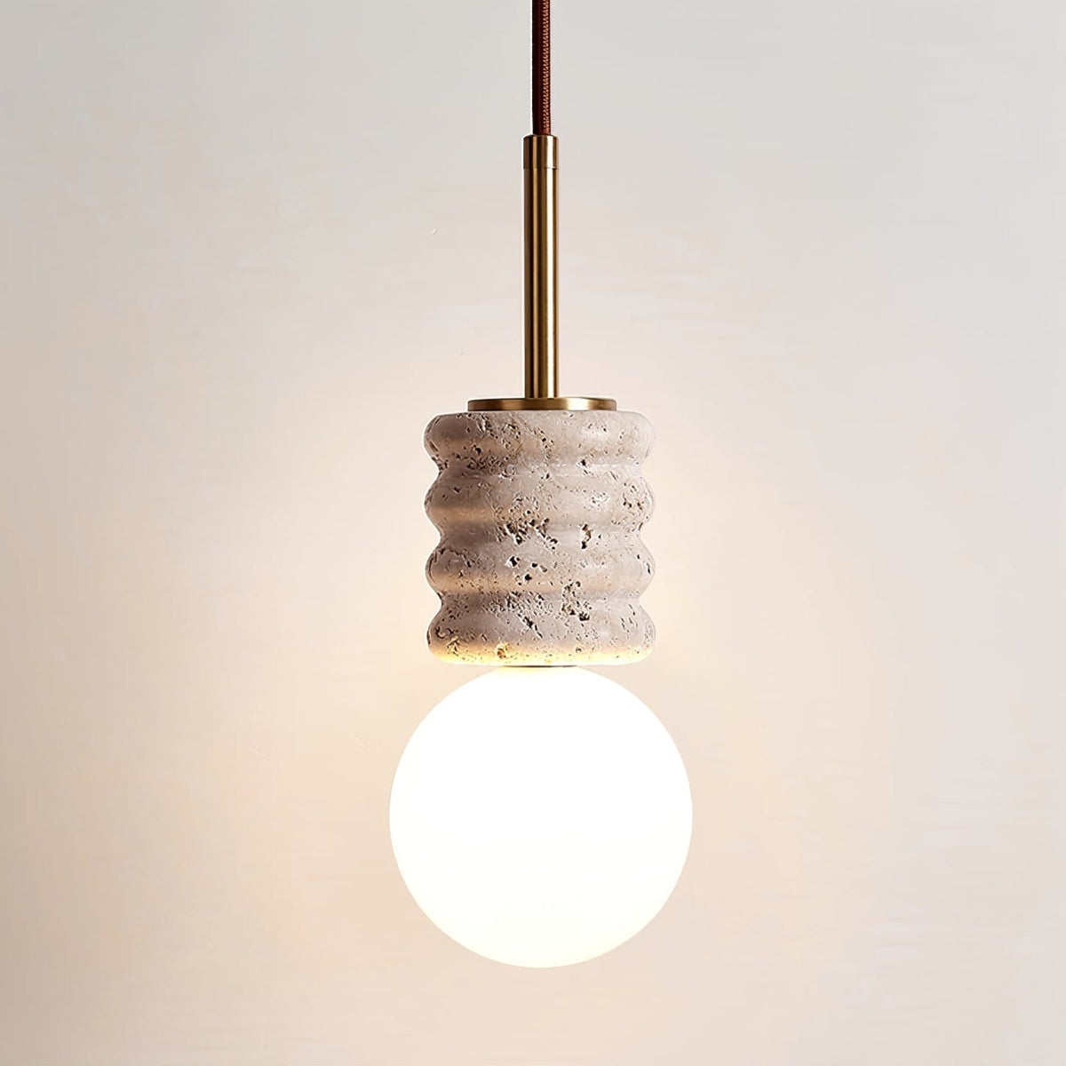 Akls hanglamp van geel travertin