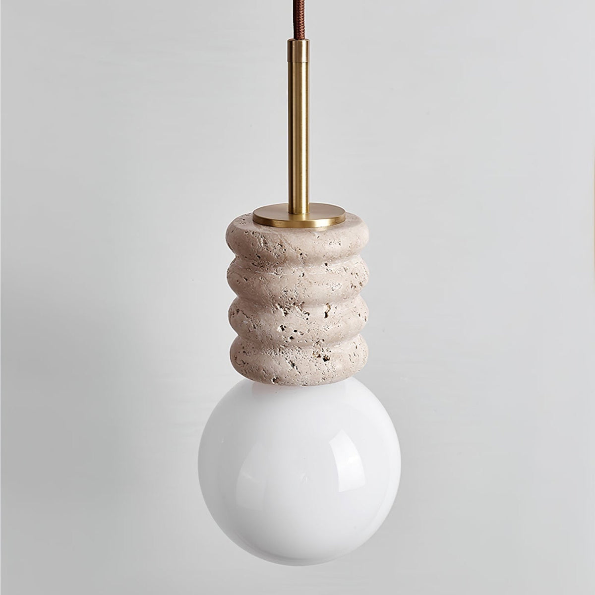 Akls hanglamp van geel travertin