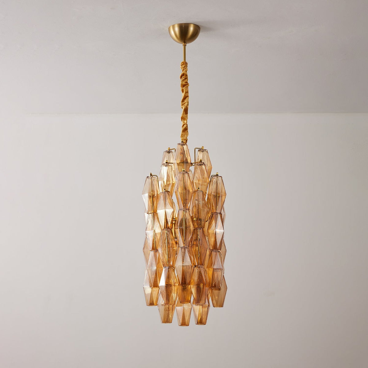 Lioraian Kroonluchter Amber Prism Lang Cascaderend glas Vintage