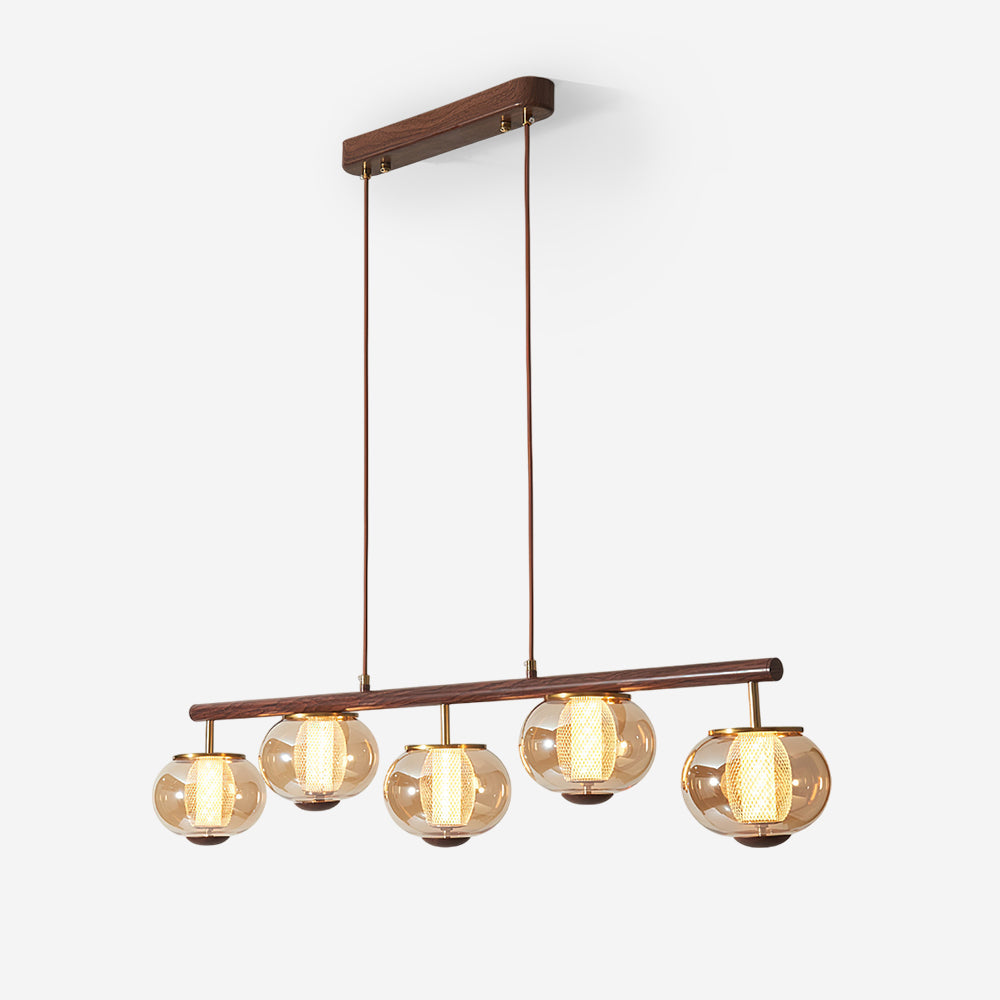 Alviora hanglamp hout glas lineair Japandi
