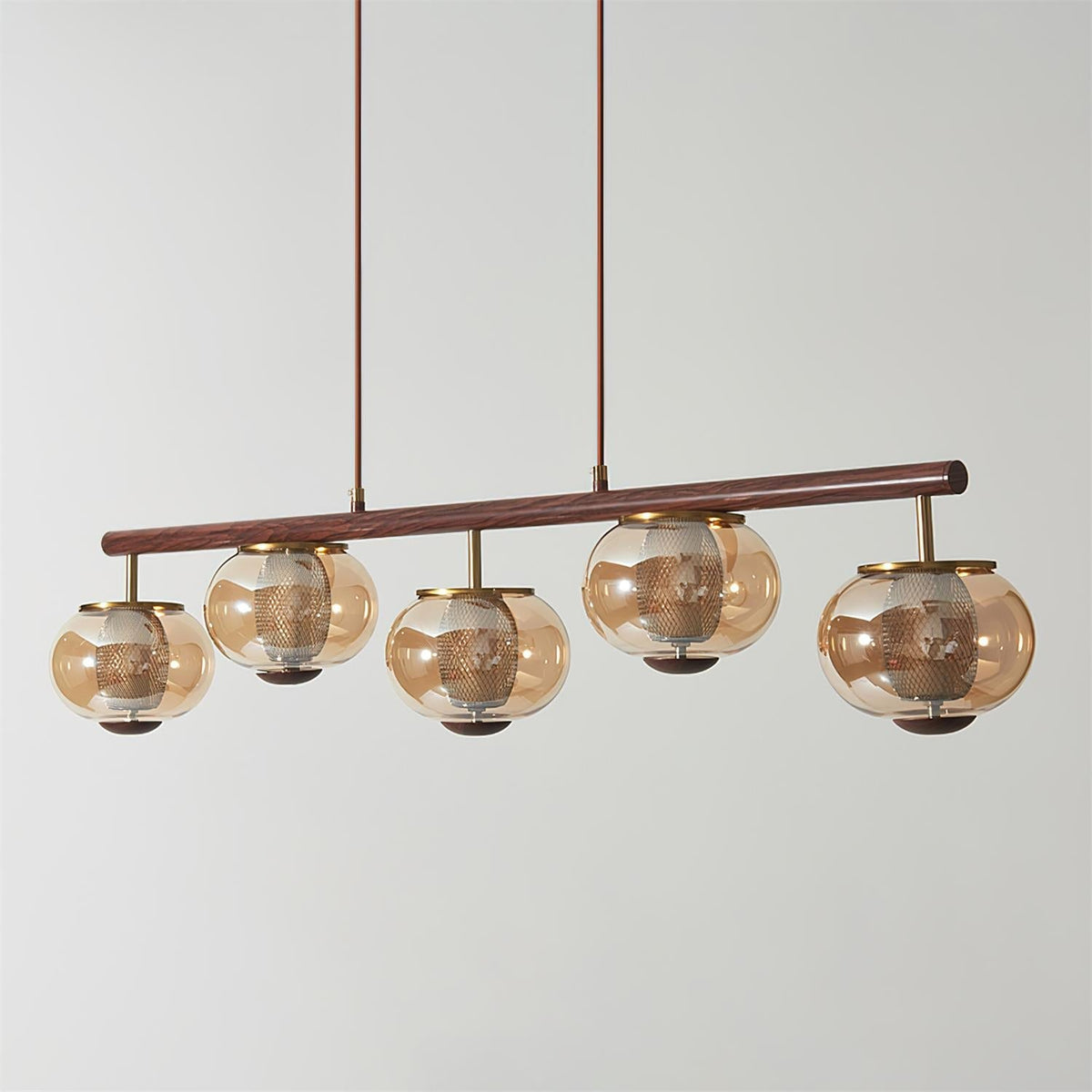 Alviora hanglamp hout glas lineair Japandi