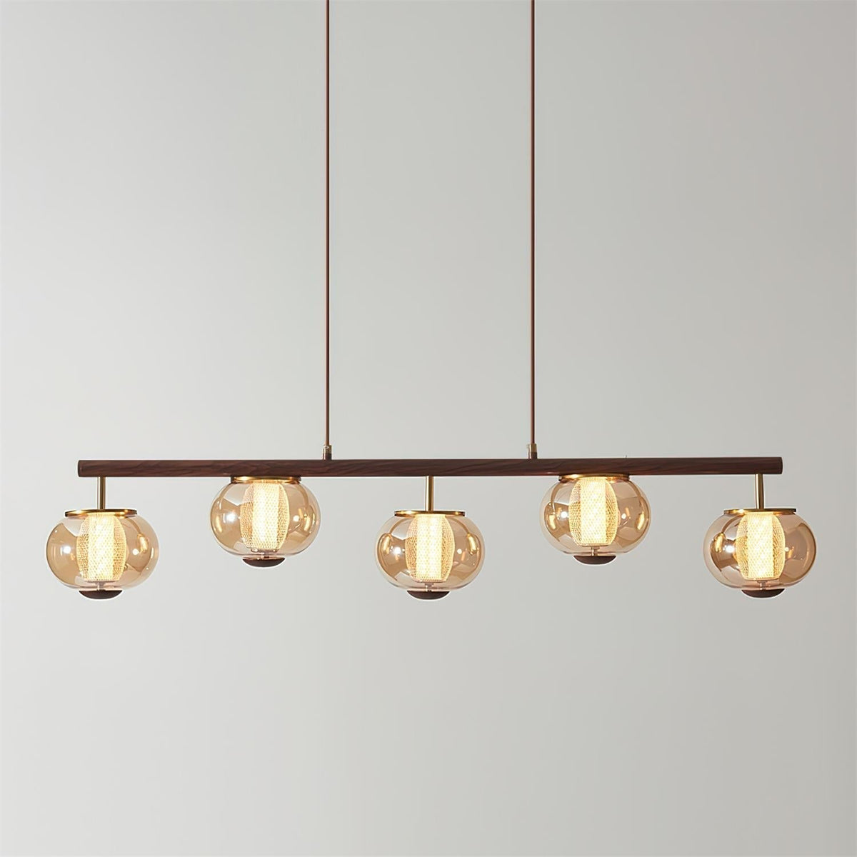 Alviora hanglamp hout glas lineair Japandi