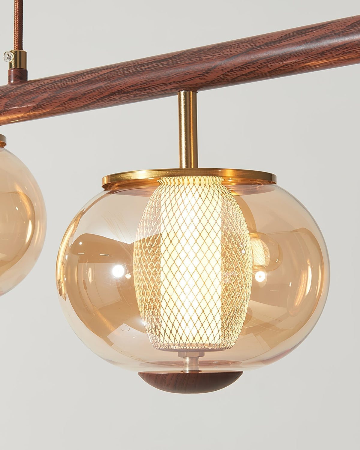 Alviora hanglamp hout glas lineair Japandi