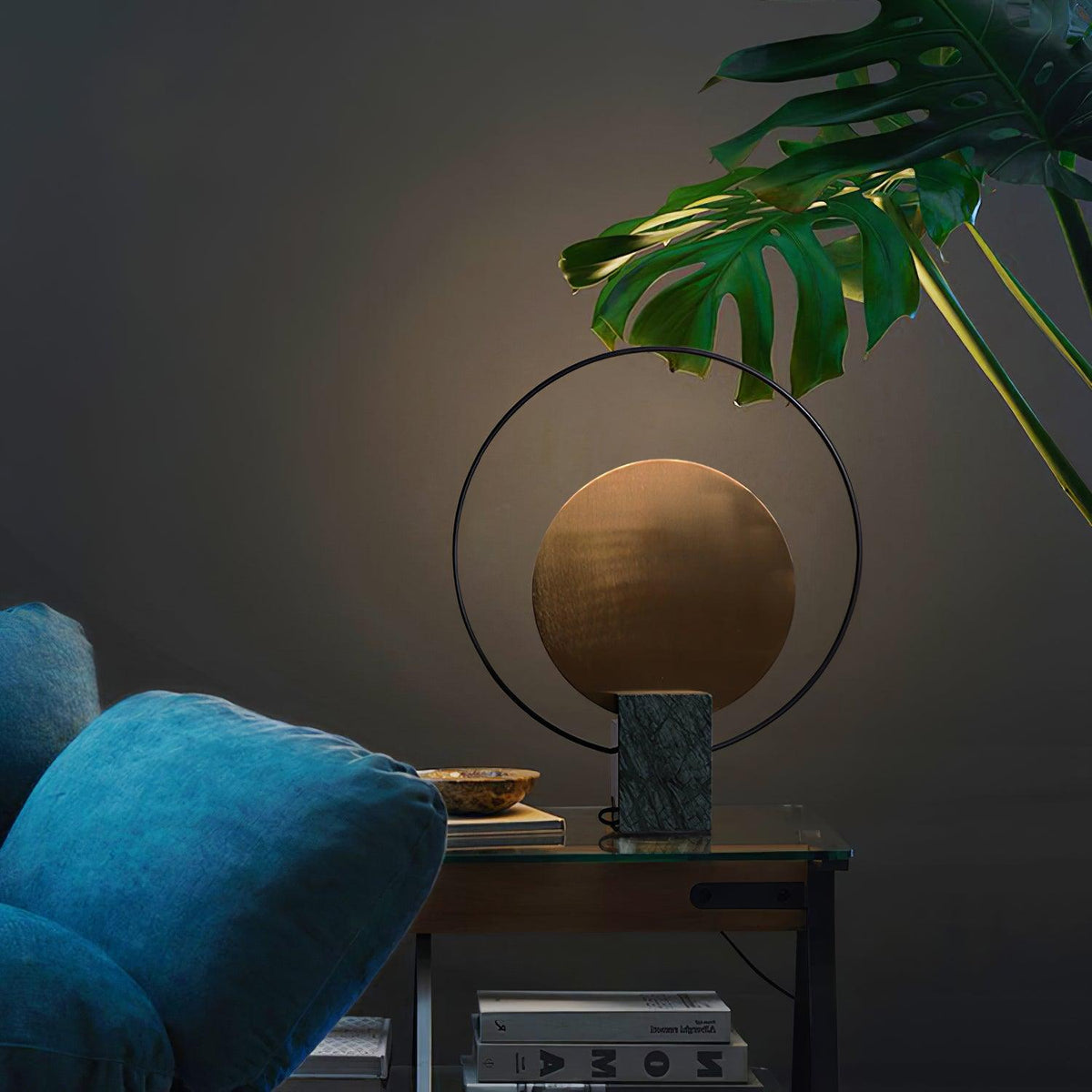 Lirixy tafellamp met marmeren geometrisch ontwerp