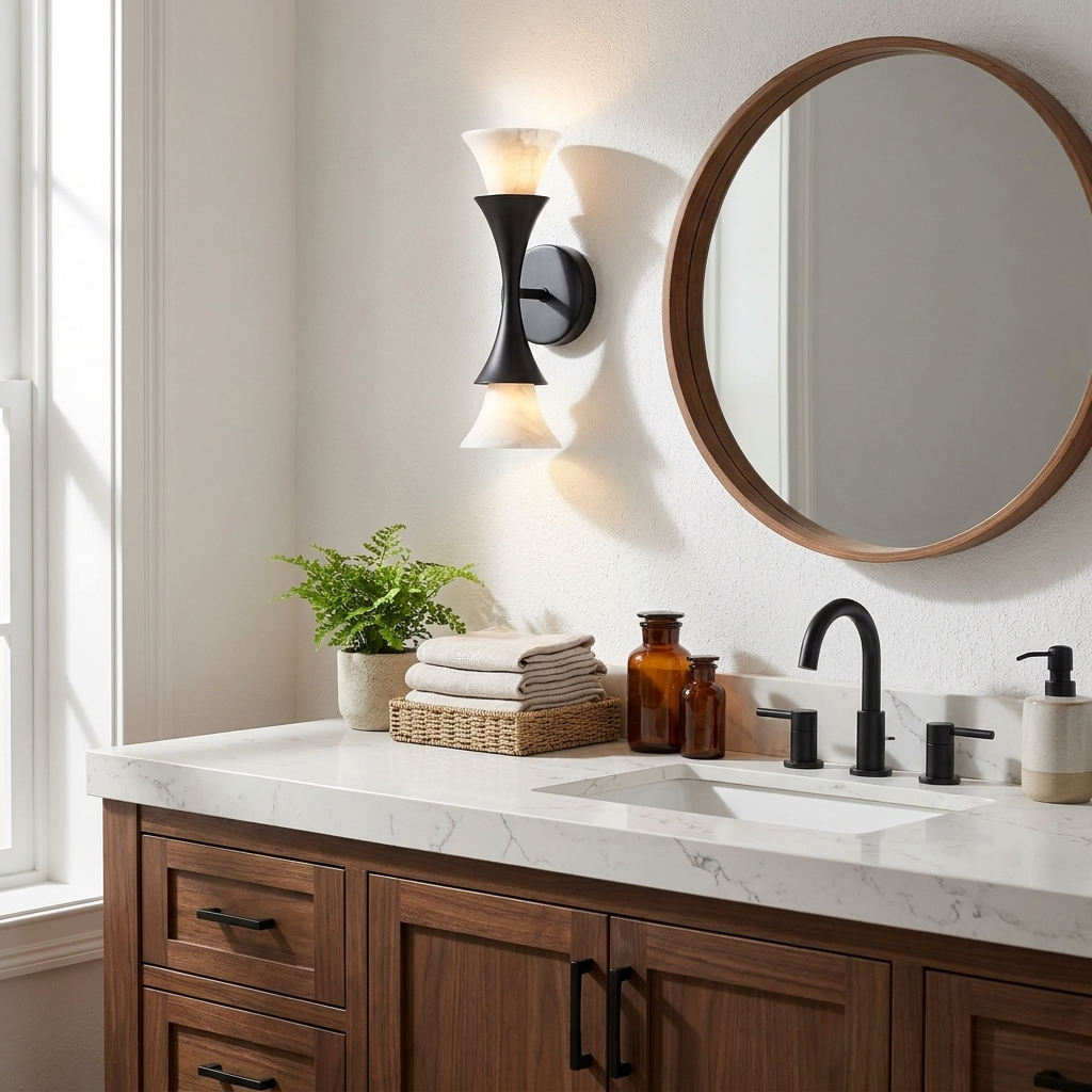 Oakenwick albast wandlamp