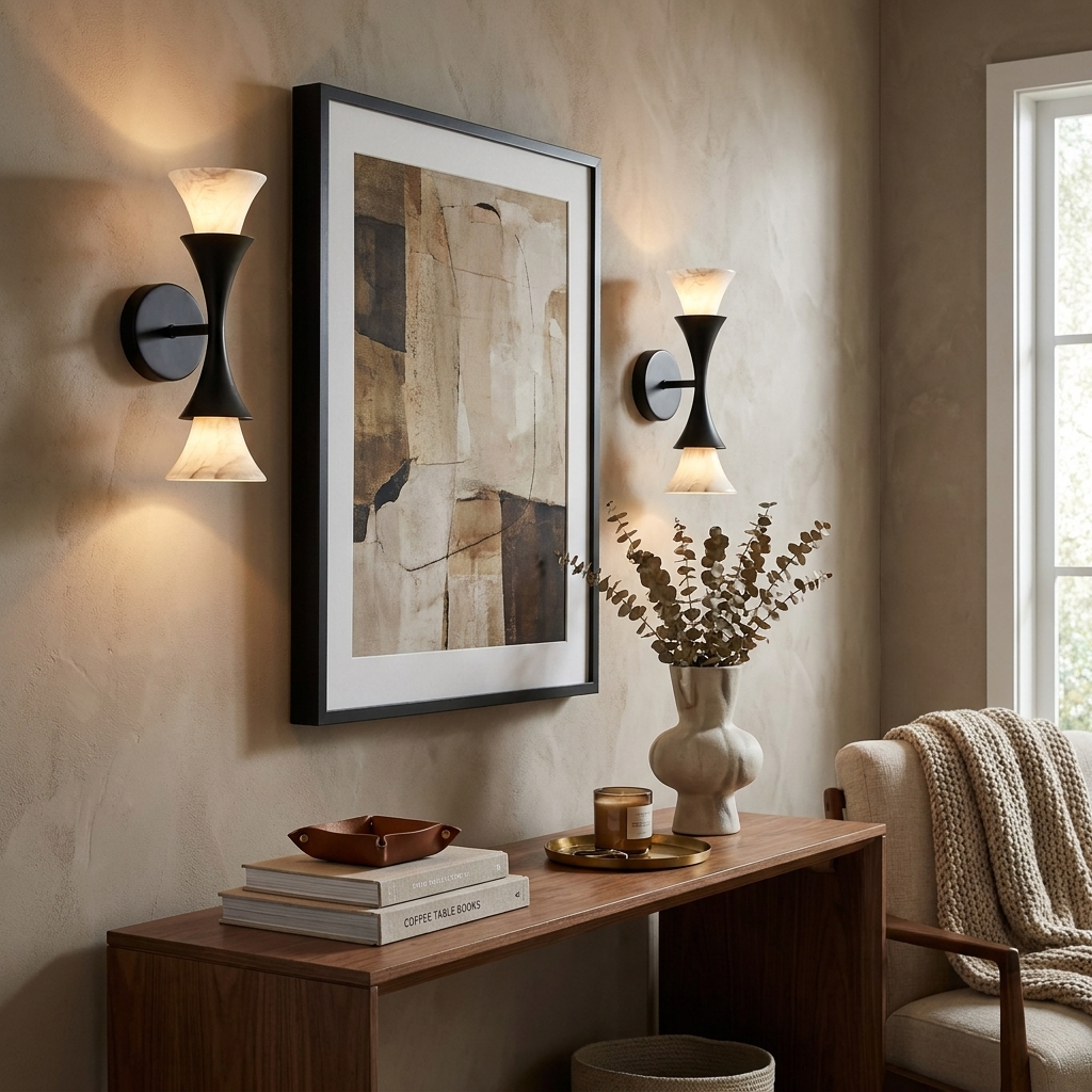 Oakenwick albast wandlamp