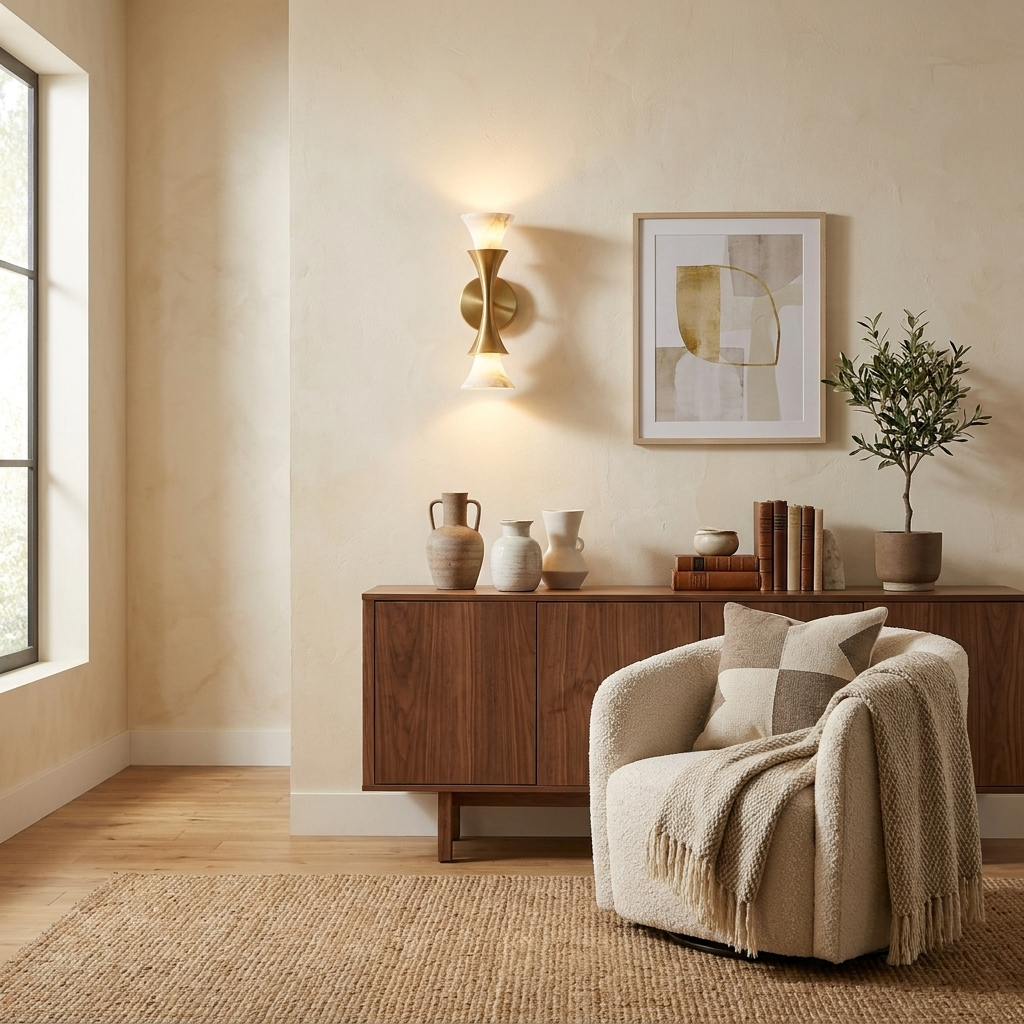 Oakenwick albast wandlamp