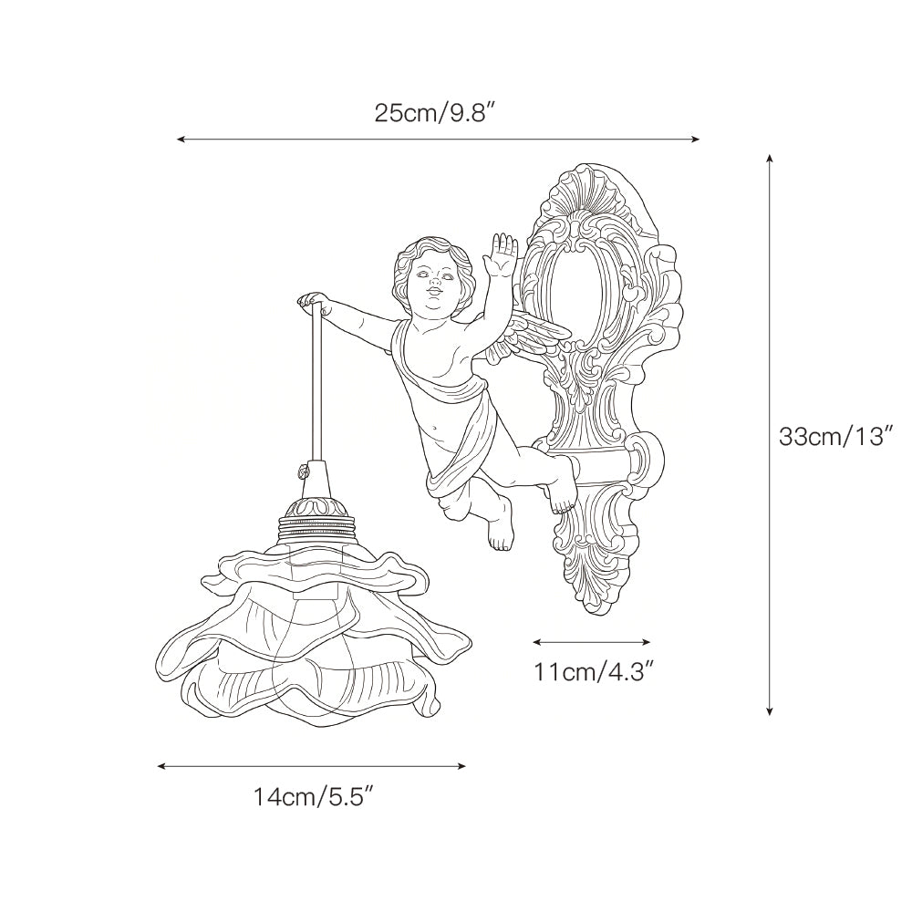 Solange Angel glas wandlamp