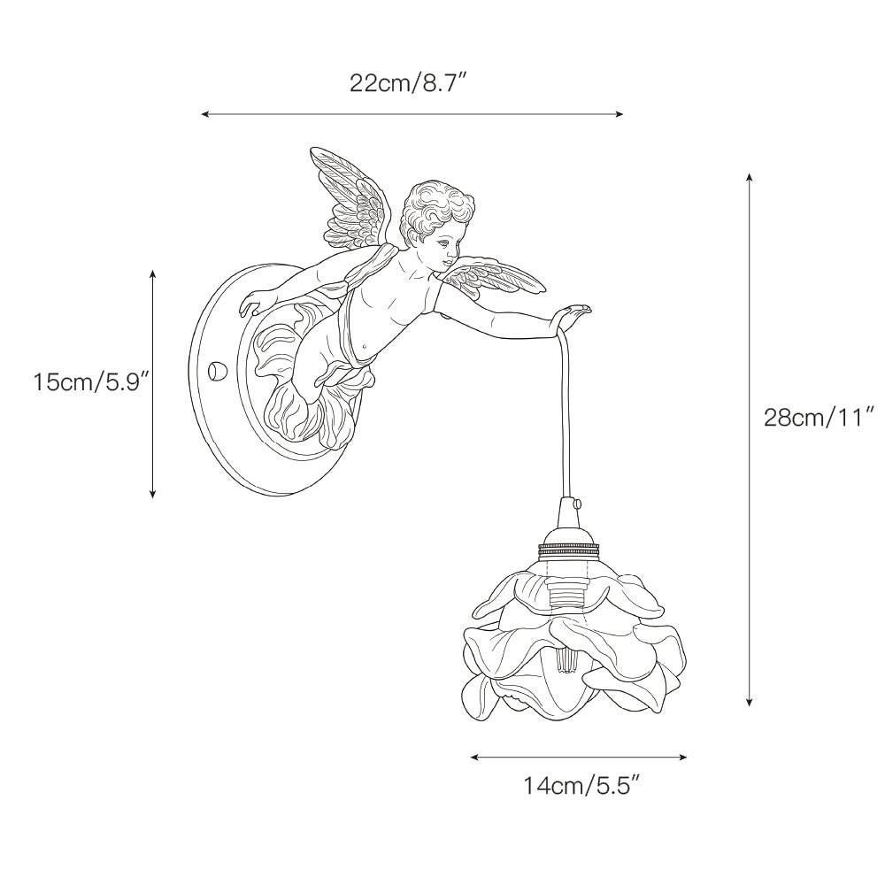 Solange Angel glas wandlamp