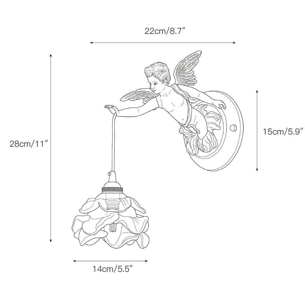 Solange Angel glas wandlamp