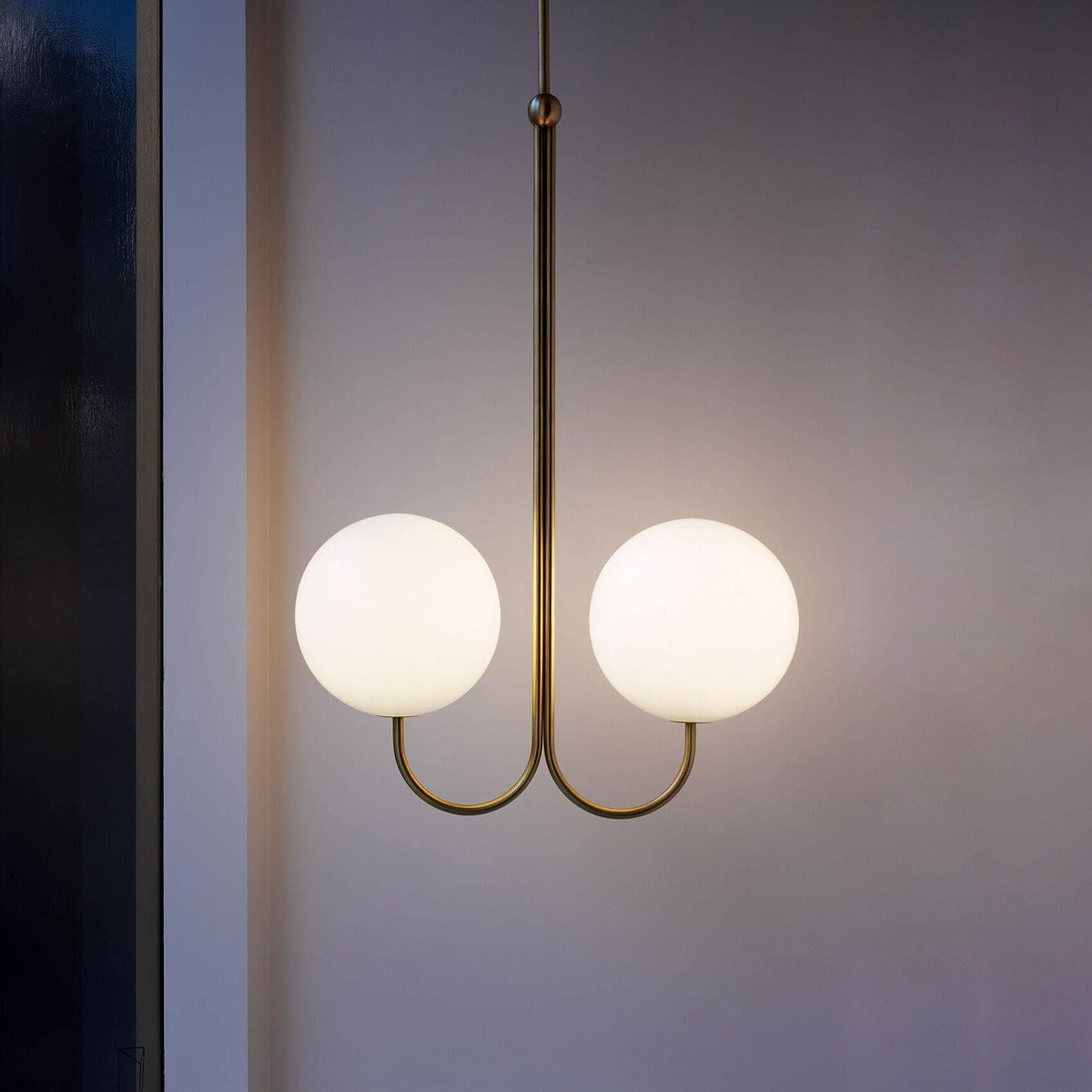 Brin elegante hanglamp van metaal en glas